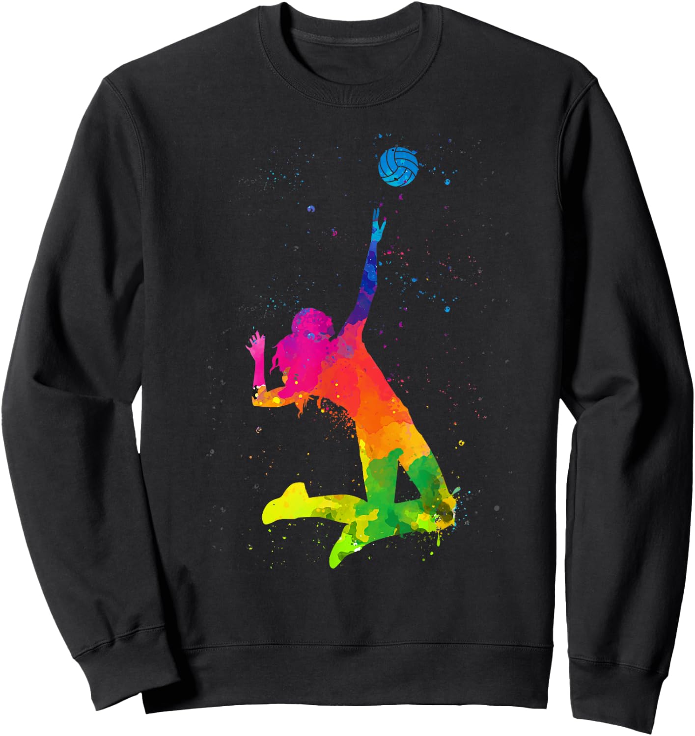 Funny Volleyball Art Men Boy Girl Volleyball Lover Sweatshirt - Sweatshirt | Black