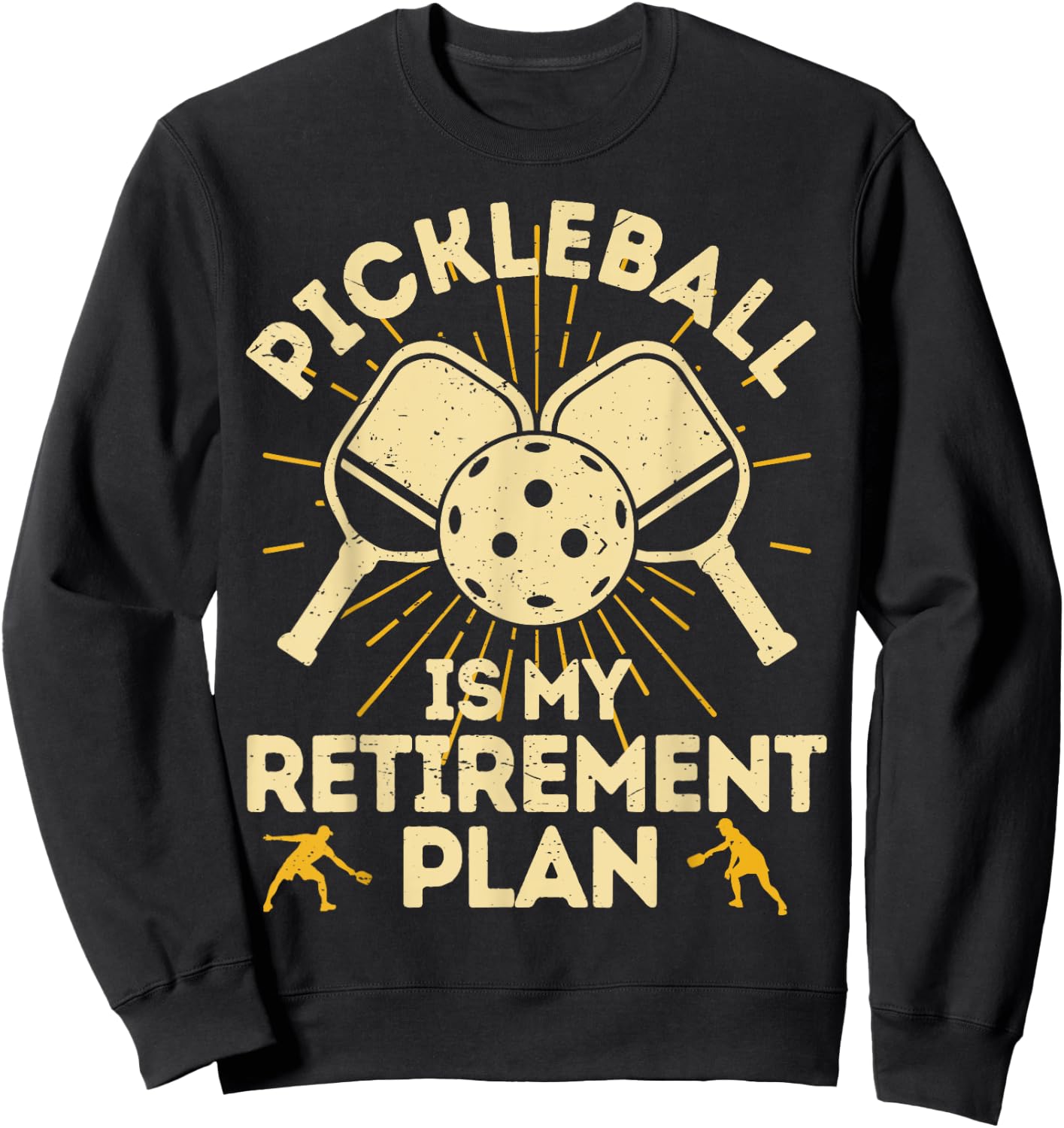 Funny Pickleball My Retirement Plan Vintage Women Player Sweatshirt - Sweatshirt | Black