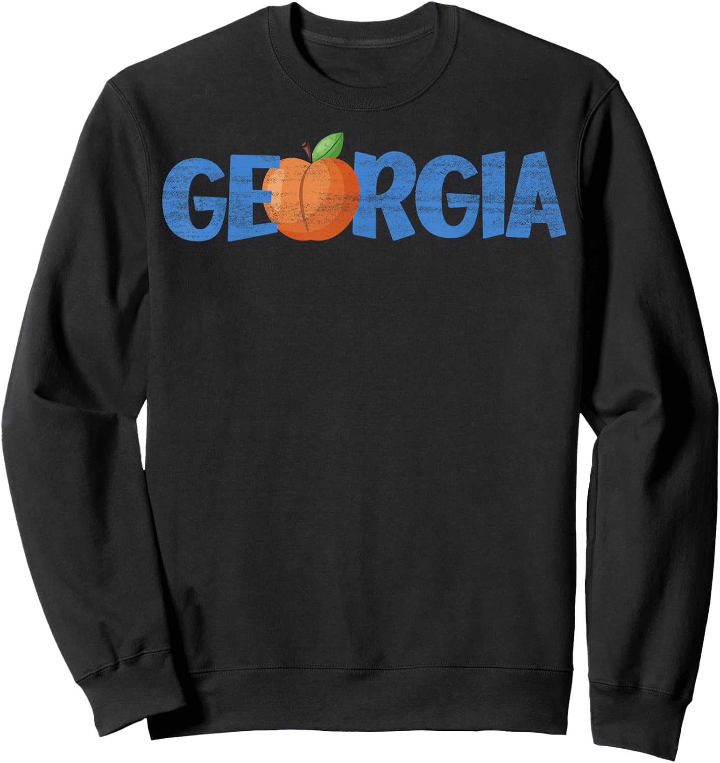 Georgia Peach Georgia US State Family Vacation Camping Sweatshirt - Sweatshirt | Black