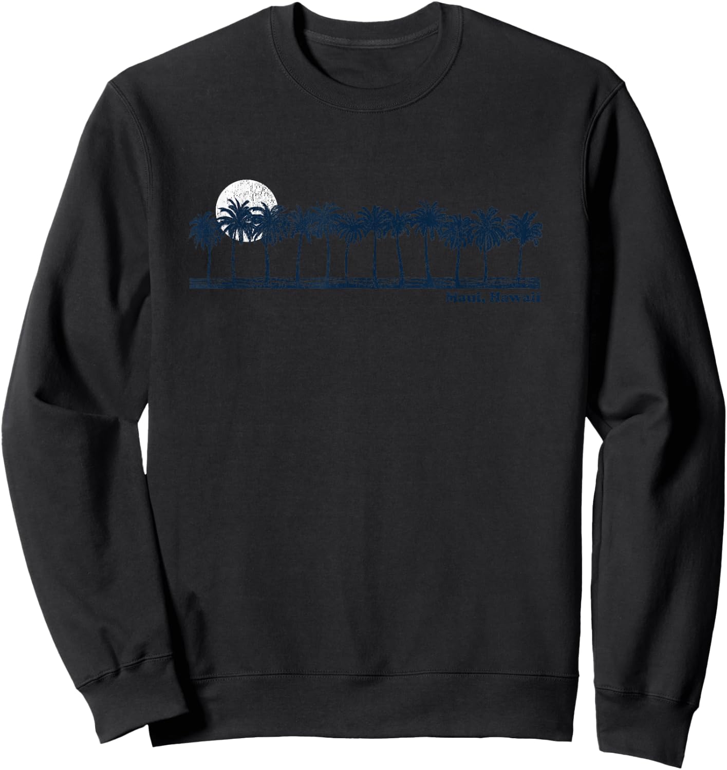 Maui Vintage 70s Retro Throwback Design Sweatshirt - Sweatshirt | Black