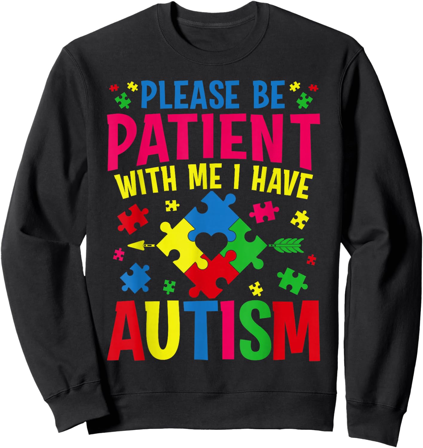 I Have Autism Awareness Autistic Child Kids Toddler Boys Sweatshirt - Sweatshirt | Black