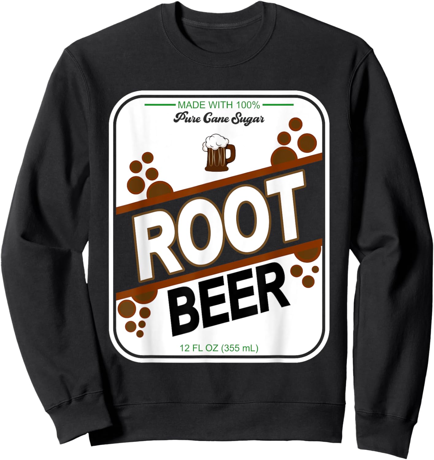 Retro Style ROOT BEER Costume Halloween Sweatshirt - Sweatshirt | Black