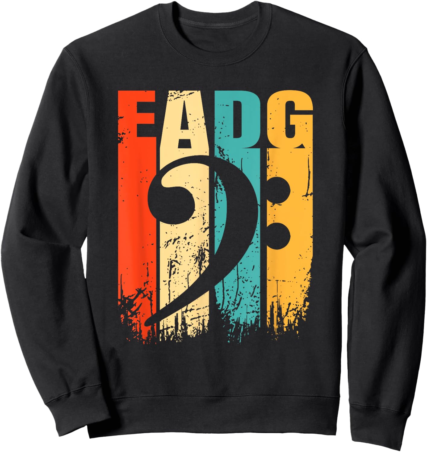 Retro Bass EADG Bass Key Bassist Sweatshirt - Sweatshirt | Black