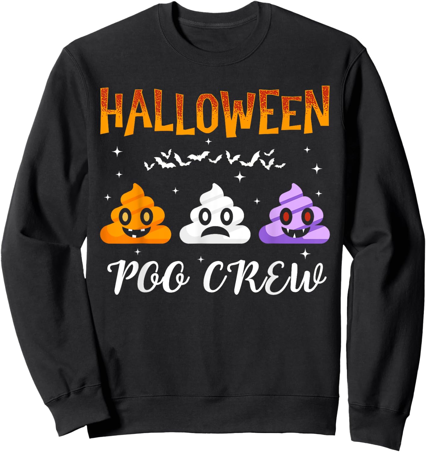 Halloween Poo-Crew Funny Halloween Poop Spooky Squad Crew Sweatshirt - Sweatshirt | Black