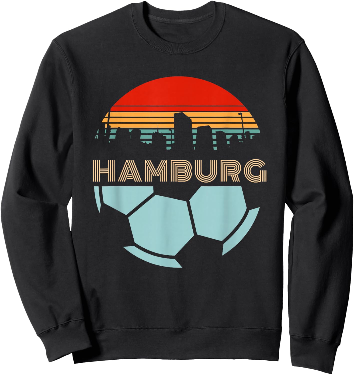 Retro Hamburg Football Team Football Fan Football Ball Sweatshirt - Sweatshirt | Black