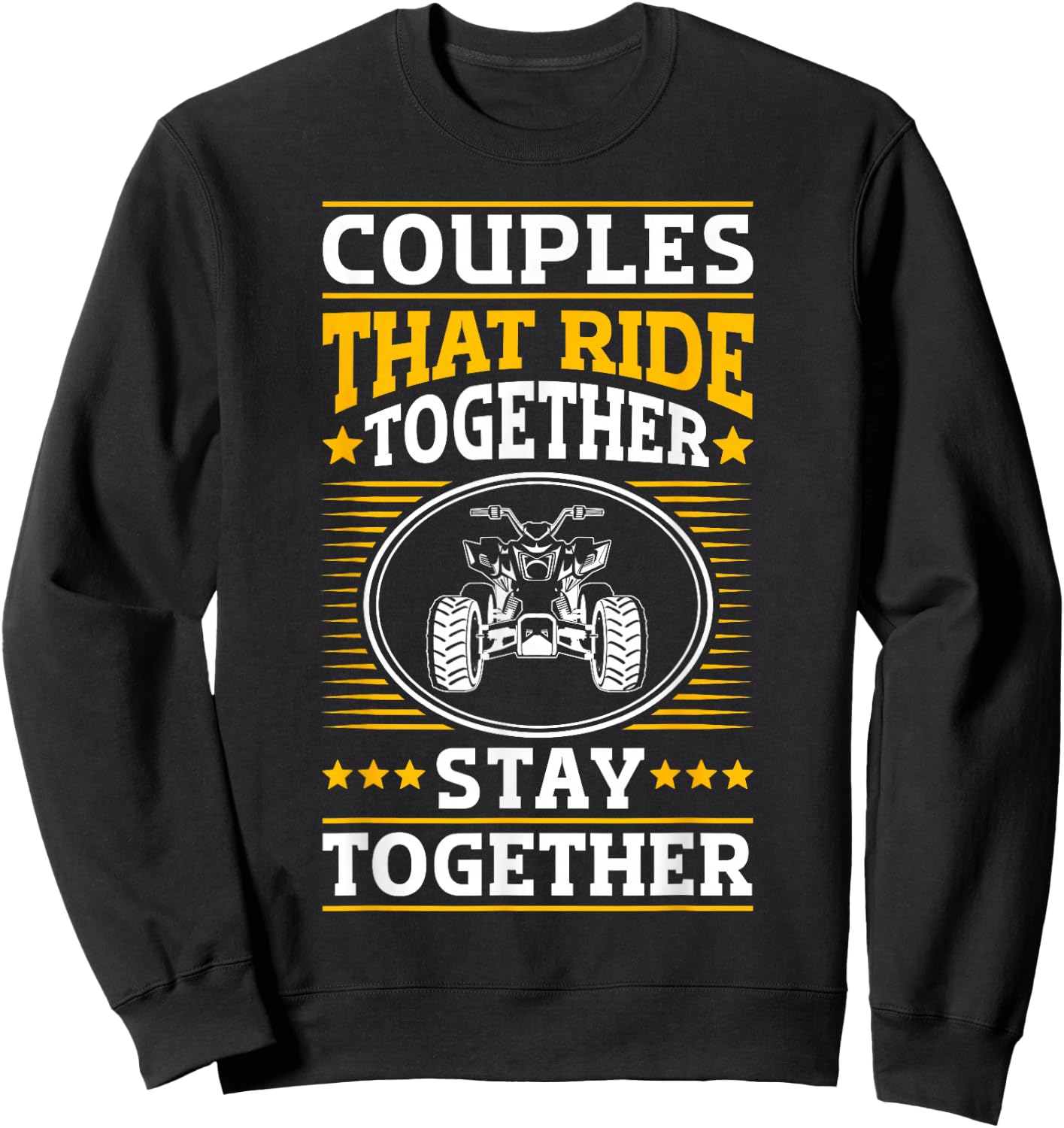 ATV quad biker quad bike vintage couples driving Sweatshirt - Sweatshirt | Black