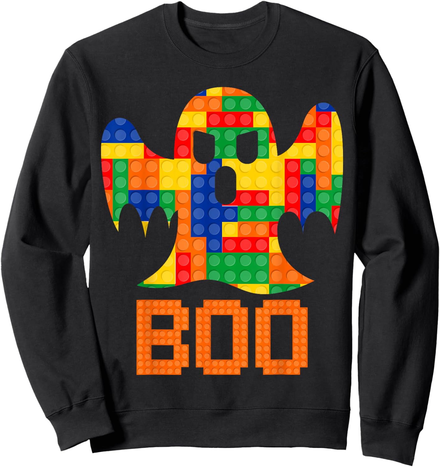 Boo Ghost Master Builder Building Blocks Bricks Halloween Sweatshirt - Sweatshirt | Black