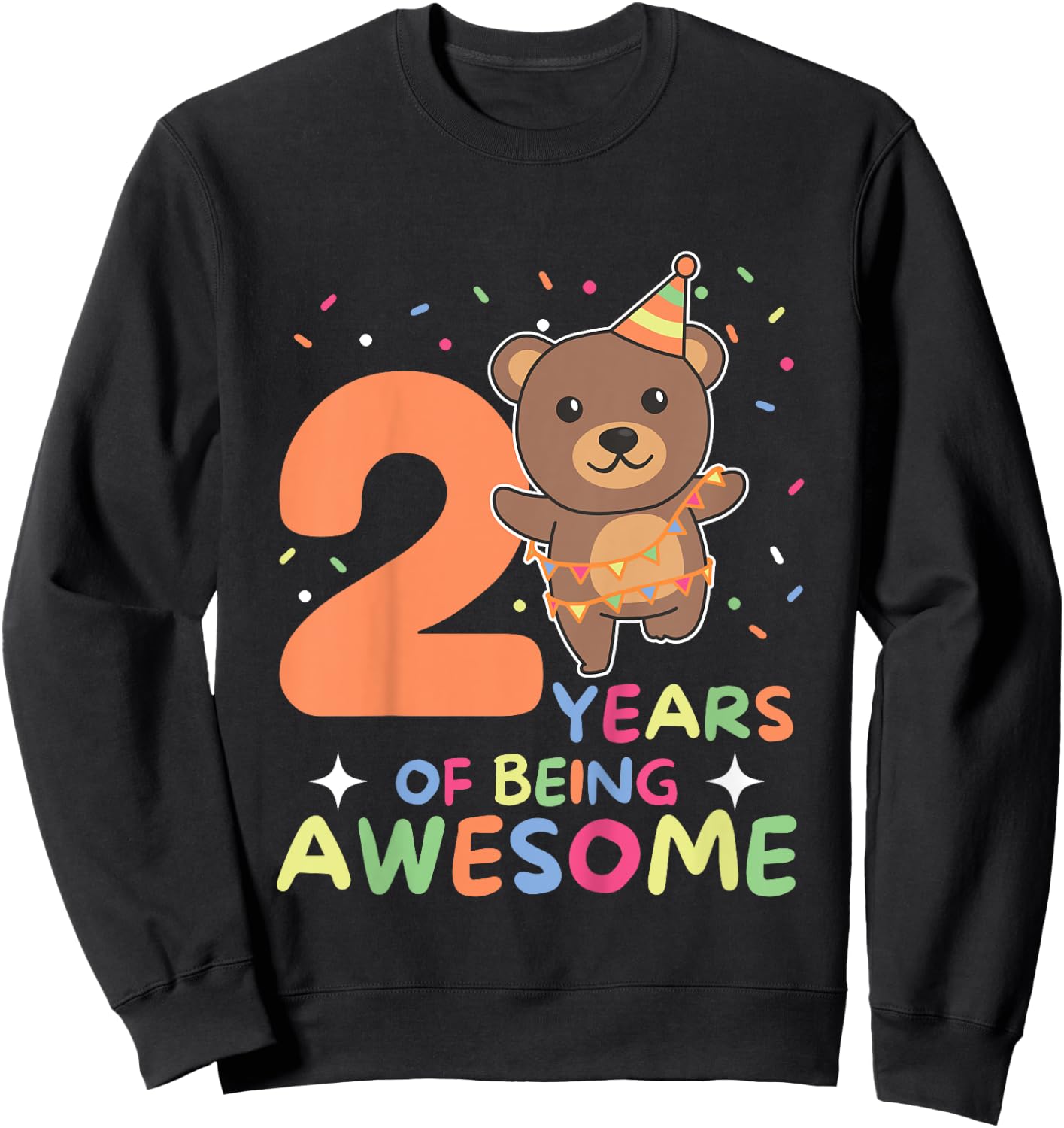 2nd Birthday Bear For Children Two Years Old Sweatshirt - Sweatshirt | Black