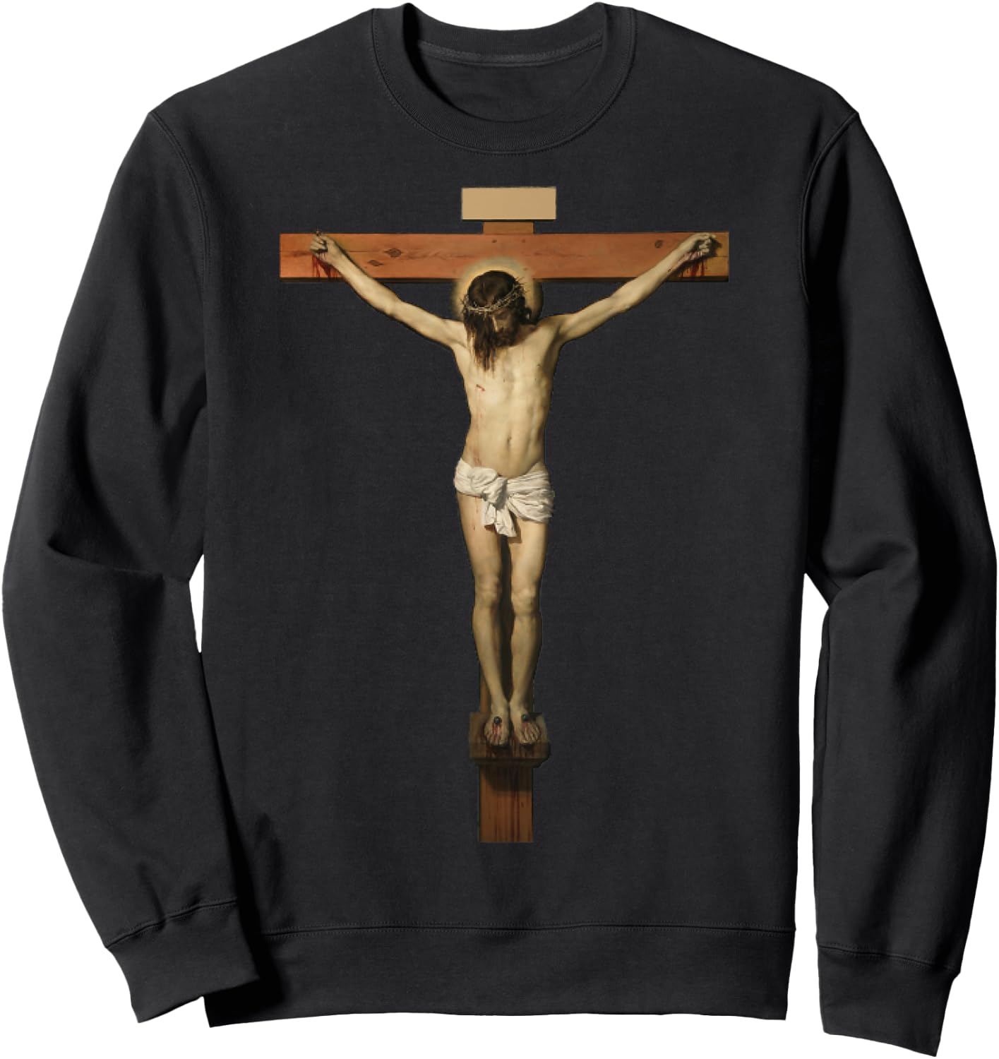 Vintage Christ On The Cross Transparent Jesus Death - Savior Sweatshirt - Sweatshirt | Black