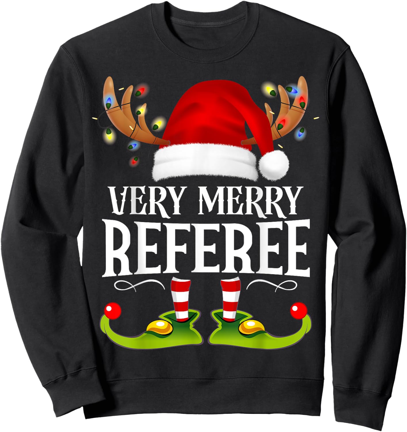 Very Merry X-Mas Referee Matching Christmas Sweatshirt - Sweatshirt | Black