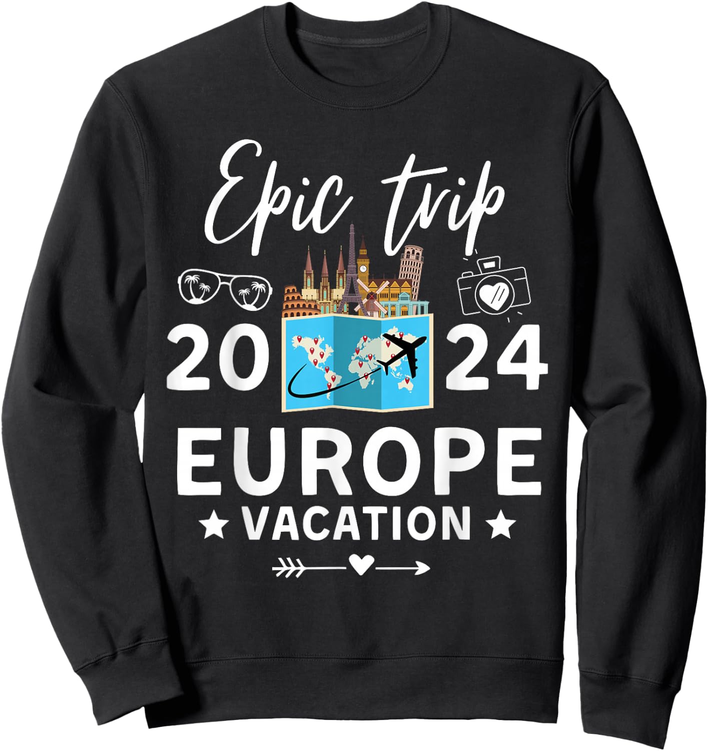 Europe Epic Trip Vacation 2024 Reunion Trip Making Memories Sweatshirt - Sweatshirt | Black
