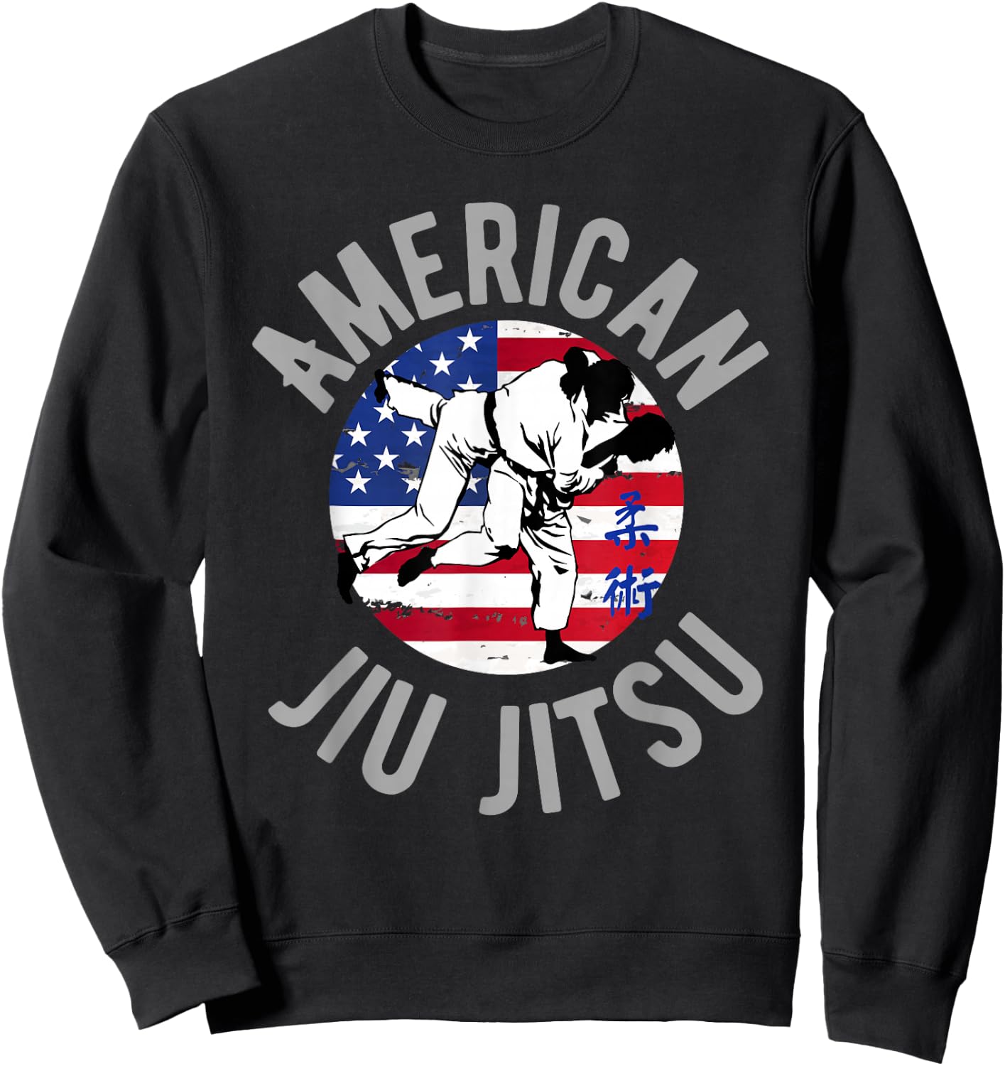American Jiu Jitsu American Flag BJJ Jiujitsu Sports Women Kids Men Sweatshirt - Sweatshirt | Black