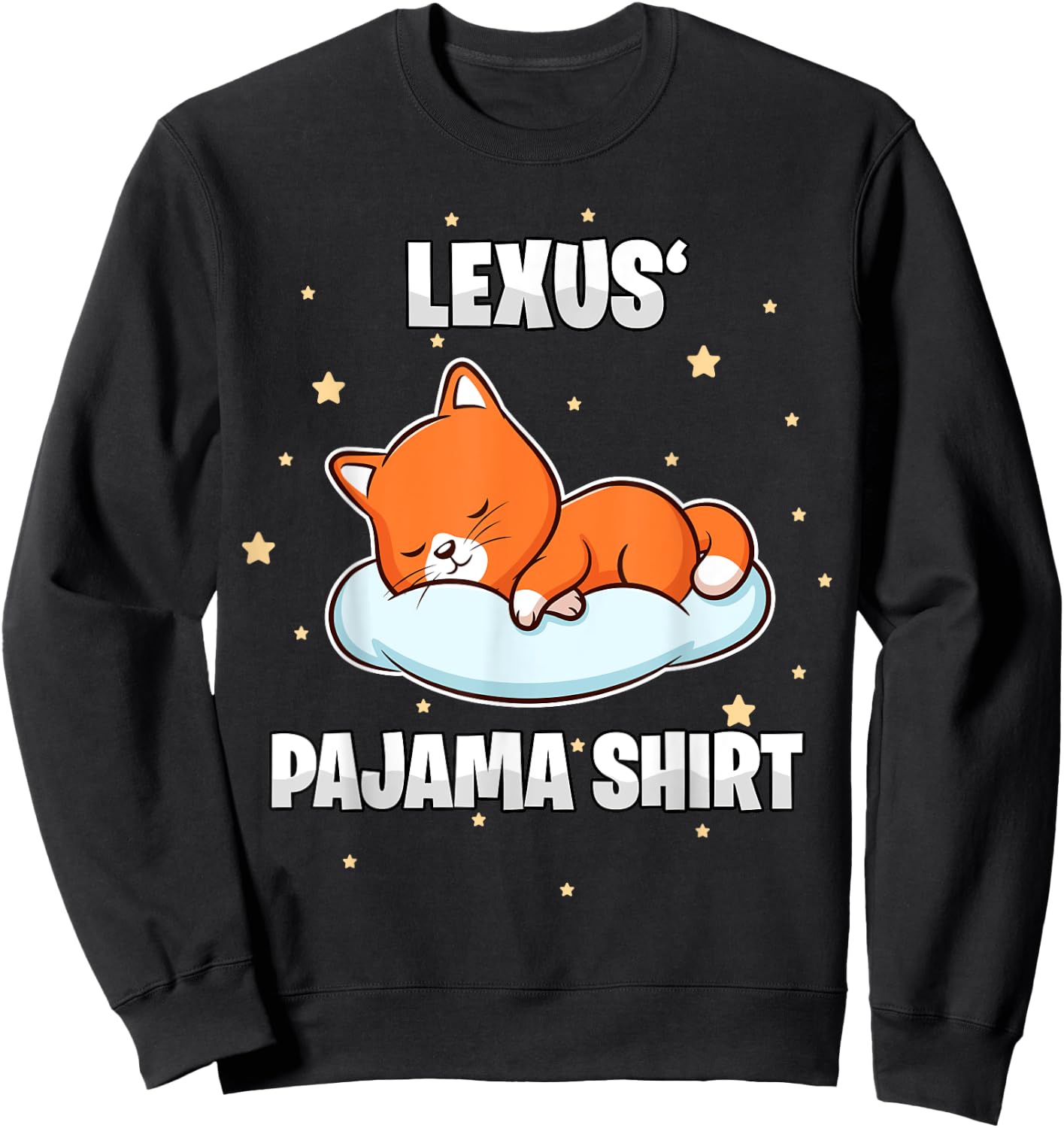 Lexus' Pajama Shirt - Personalized Sleeping Sweatshirt - Sweatshirt | Black