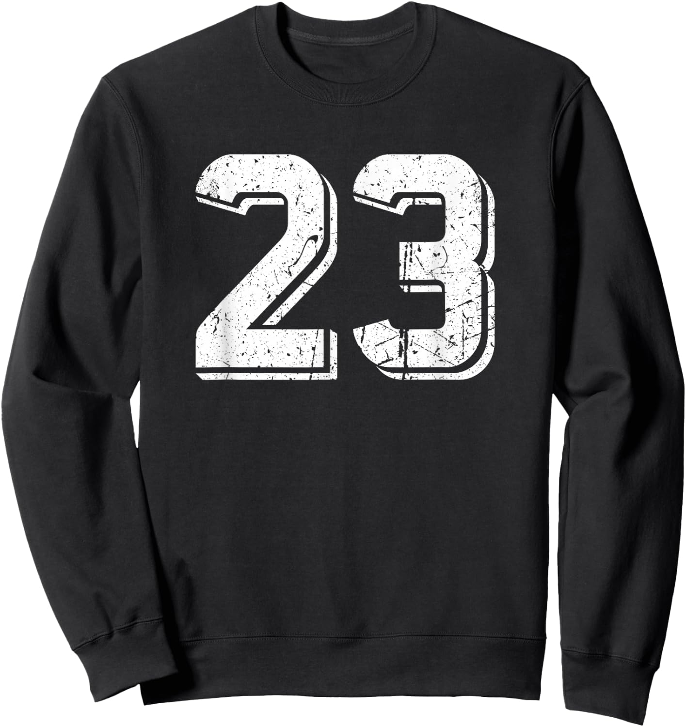 Number #23 White Retro Sports Sweatshirt - Sweatshirt | Black