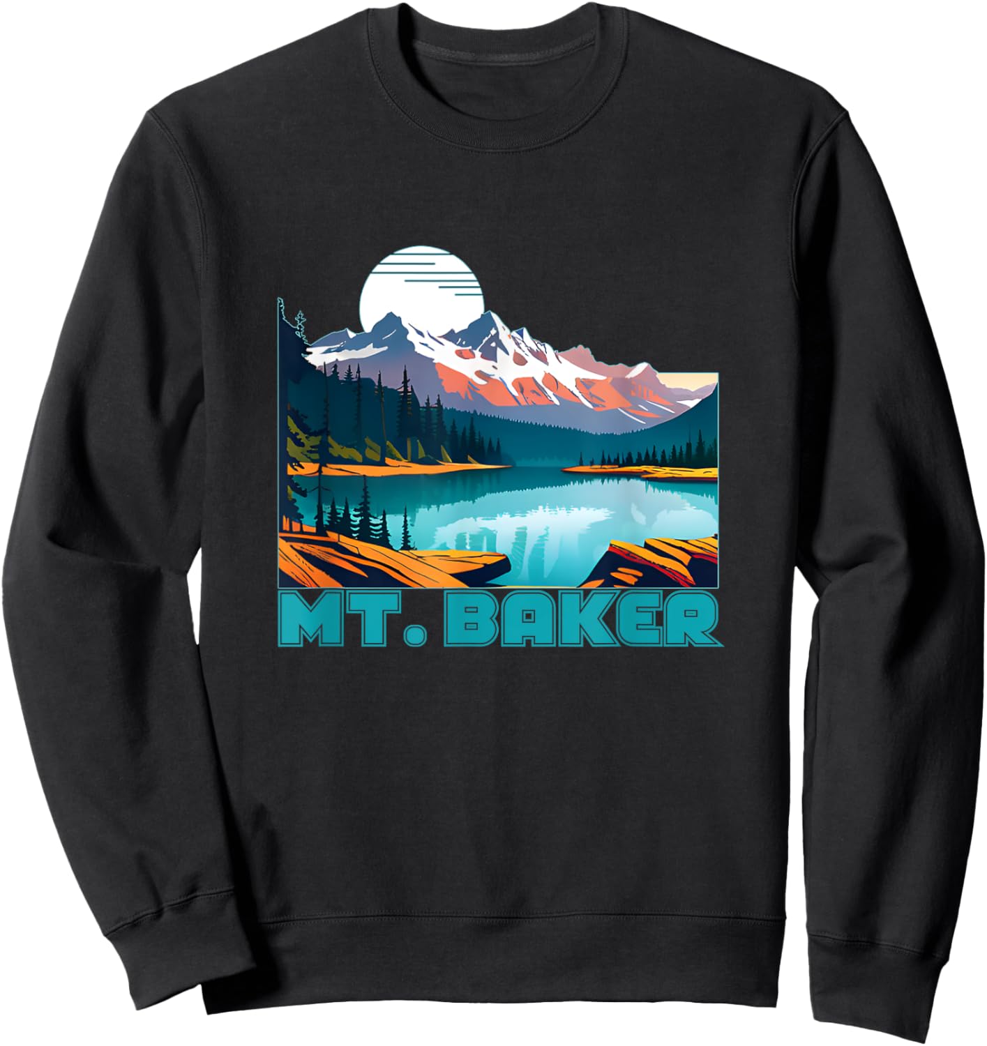 Mt. Baker Souvenir Apparel - Retro Vintage Mt. Baker Sweatshirt - Sweatshirt | Black