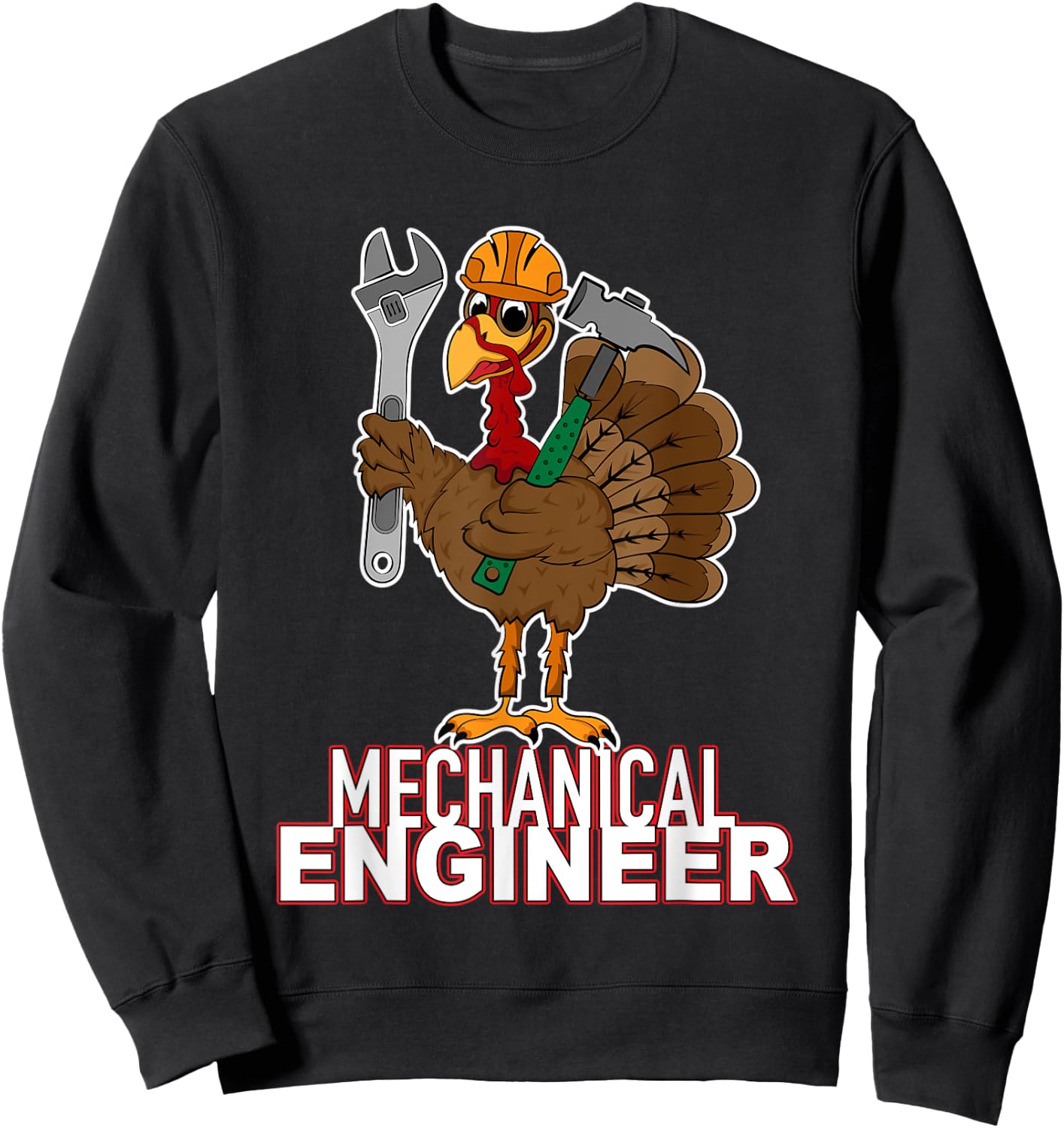 Mechanical Engineer Thanksgiving Turkey Mechanical Engineer Sweatshirt - Sweatshirt | Black