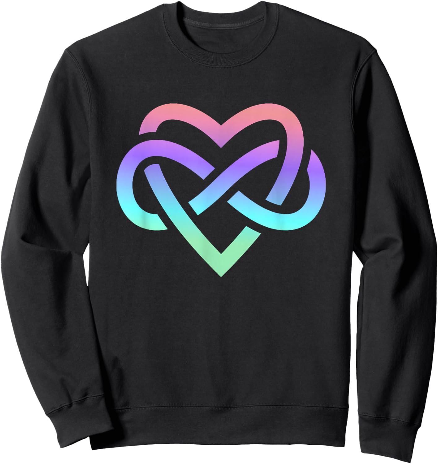 Polyamory Infinity Symbol Polyamorous Throuple Sweatshirt - Sweatshirt | Black