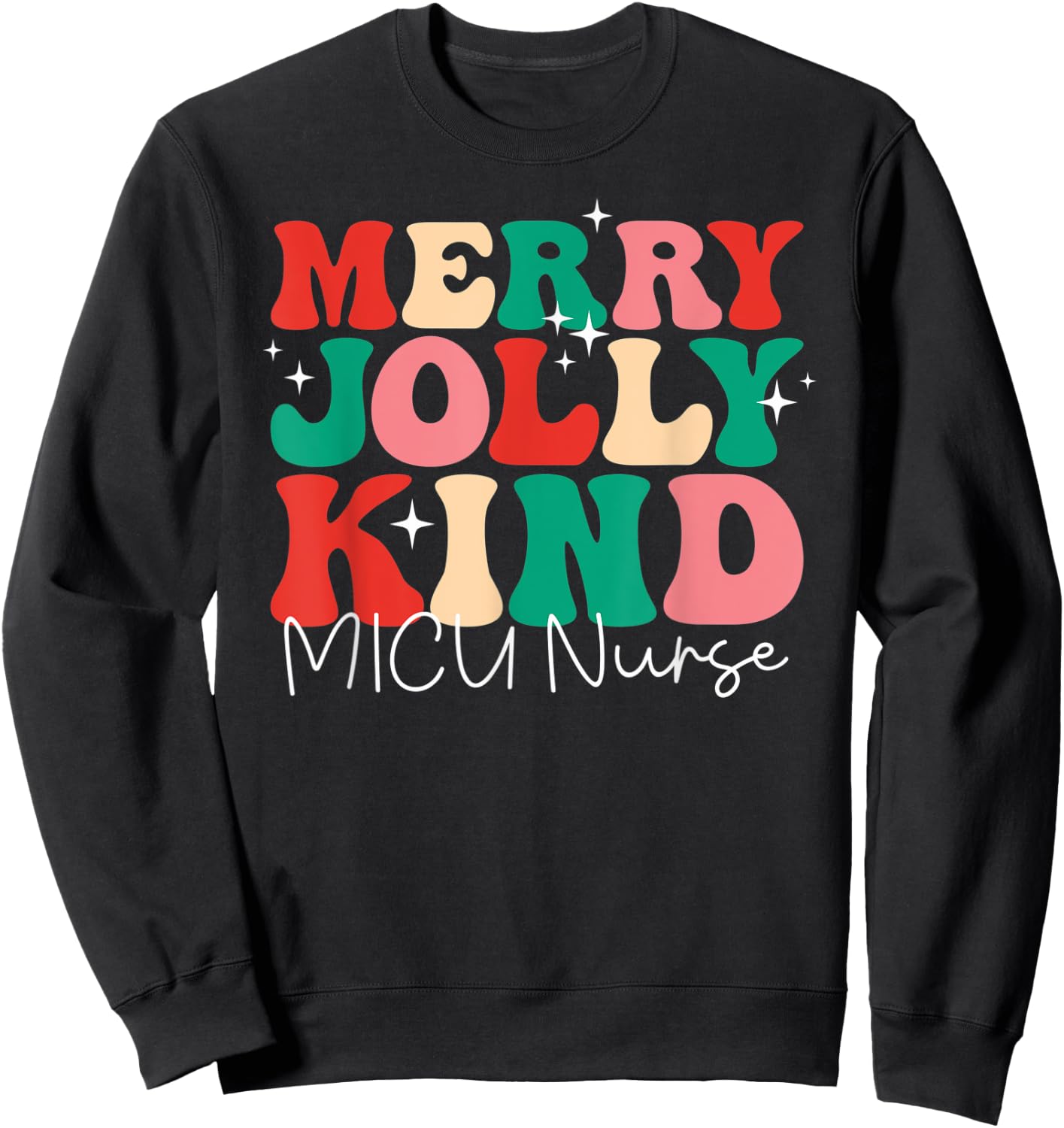 One Jolly Retro Christmas Matching MICU Sweatshirt - Sweatshirt | Black