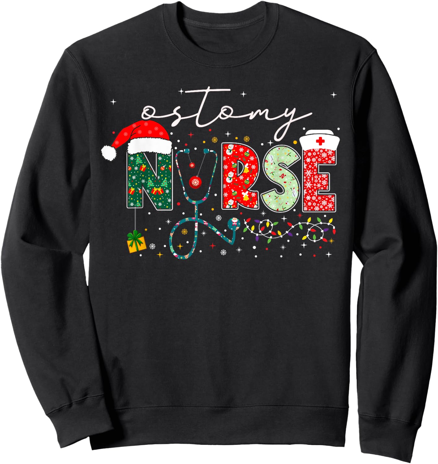 Christmas Ostomy Nurse Gifts For Nursing Student Sweatshirt - Sweatshirt | Black