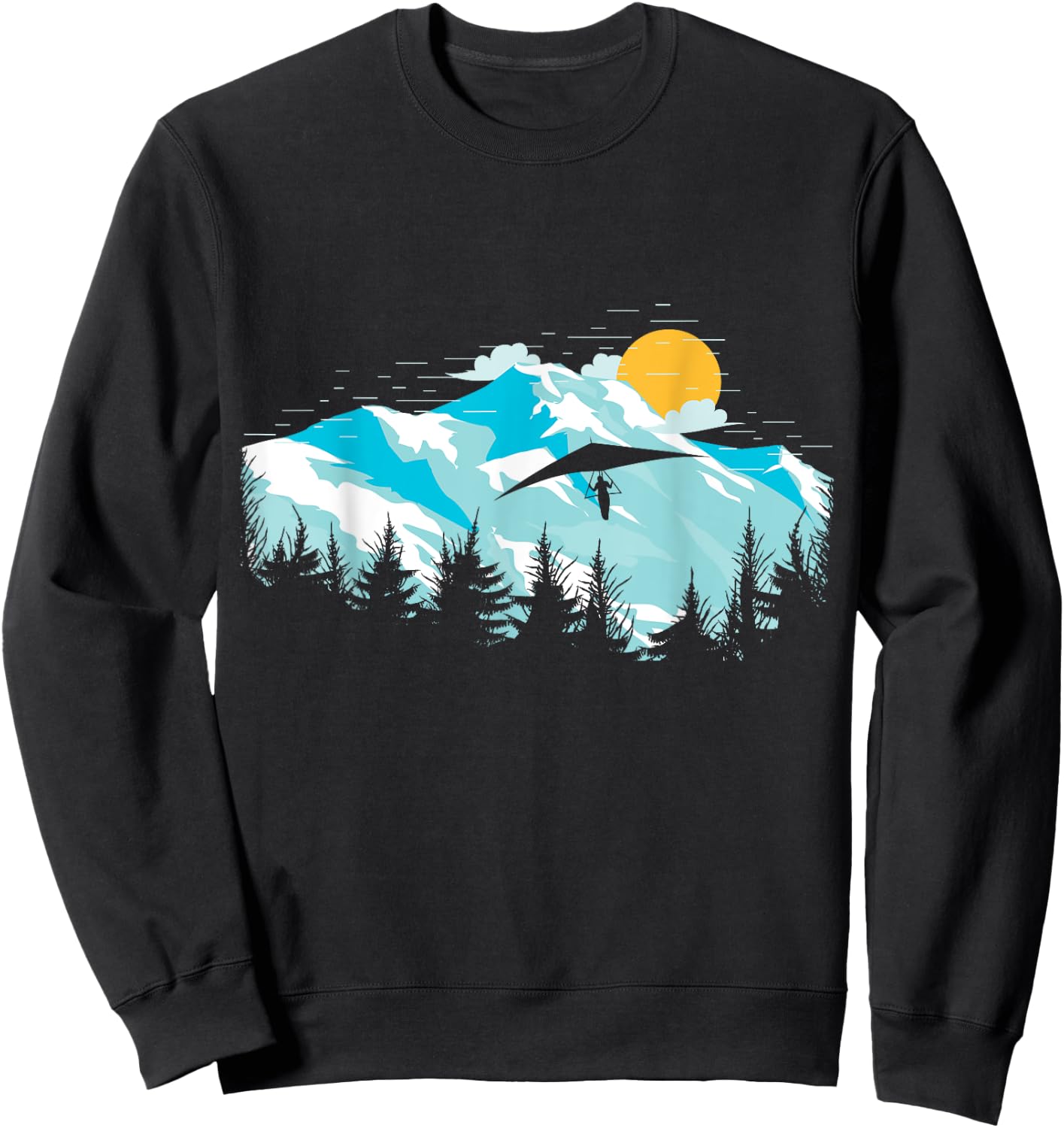 Mountains landscape sunset hang glider Sweatshirt - Sweatshirt | Black