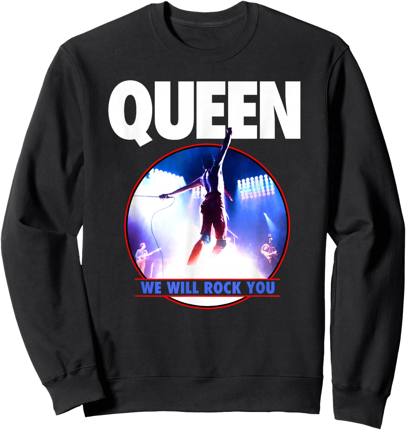 Official Queen Live Rock You Sweatshirt - Sweatshirt | Black