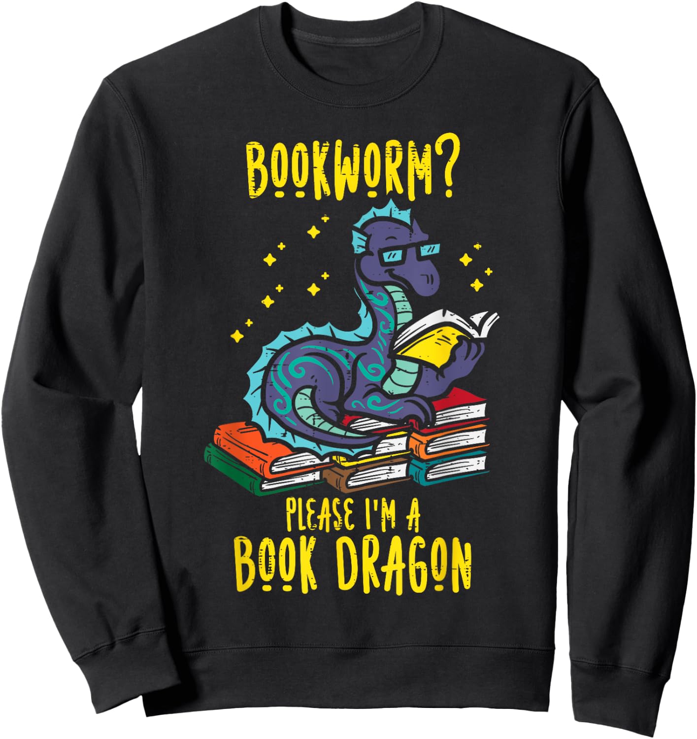 Bookworm Im A Book Dragon Funny Reading Boys Kids Librarian Sweatshirt - Sweatshirt | Black