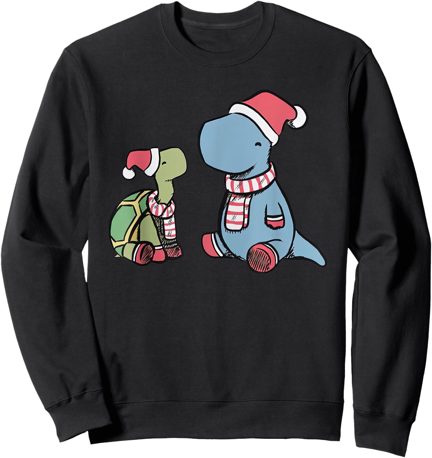 Christmas Tortoise Dino Sweatshirt - Sweatshirt | Black