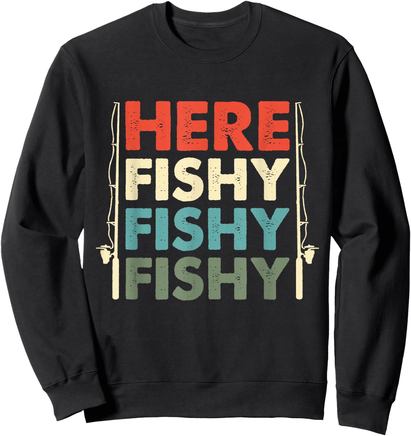 Fish Hunting Fishing Fishrod Fisherman Small Sweatshirt - Sweatshirt | Black