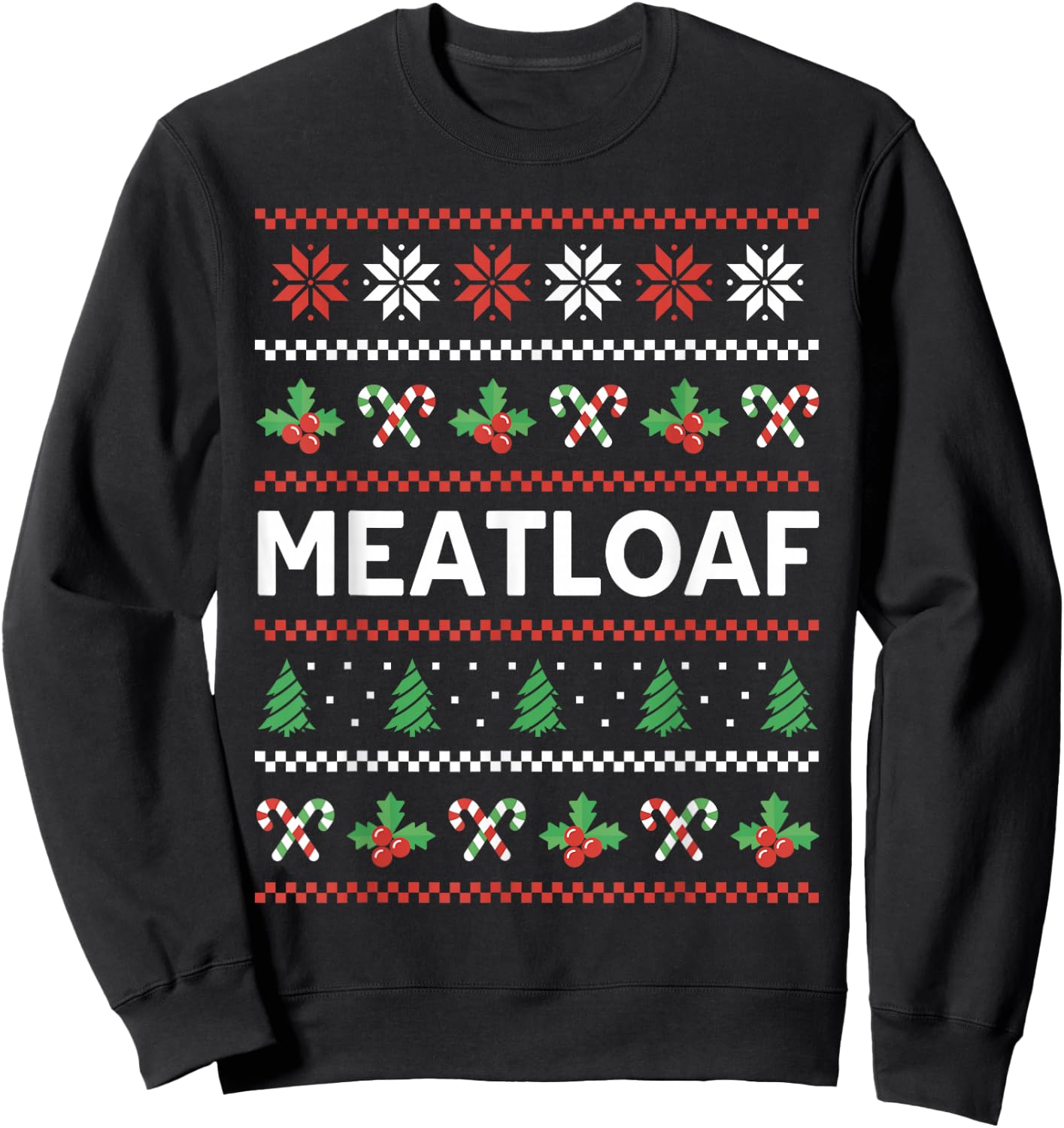 Funny Meatloaf Ugly Christmas Costume Bavaria Meat Dinner Sweatshirt - Sweatshirt | Black