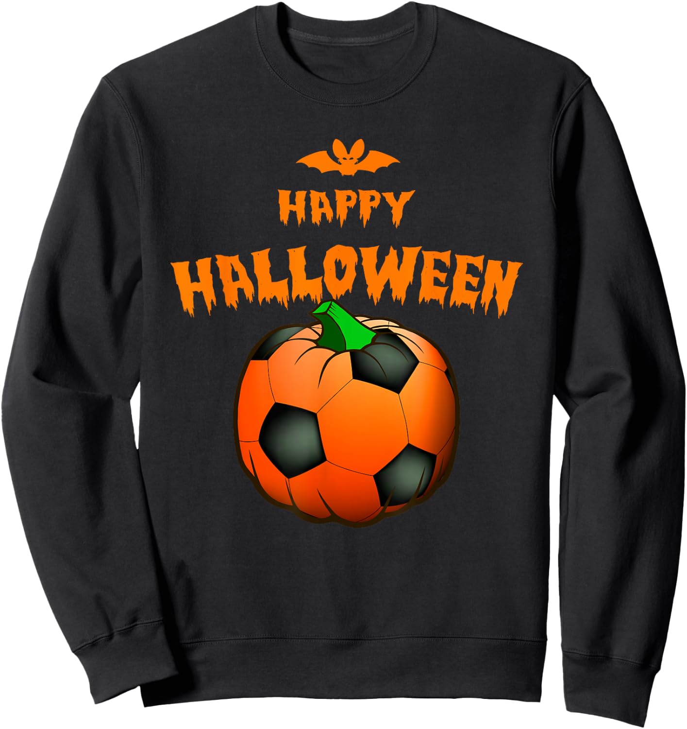 Pumpkin Soccer Ball Lazy Halloween Costume Cool Sport Sweatshirt - Sweatshirt | Black