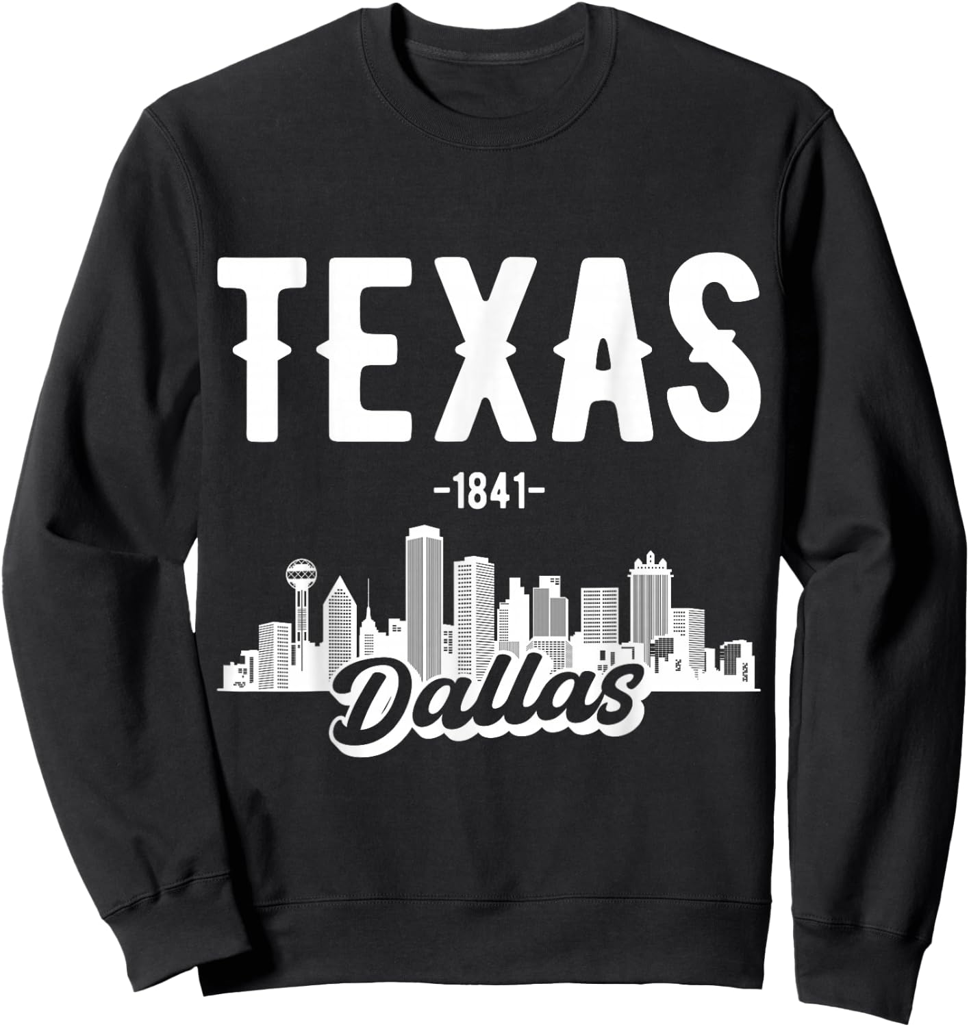 Dallas Texas Skyline Sweatshirt - Sweatshirt | Black
