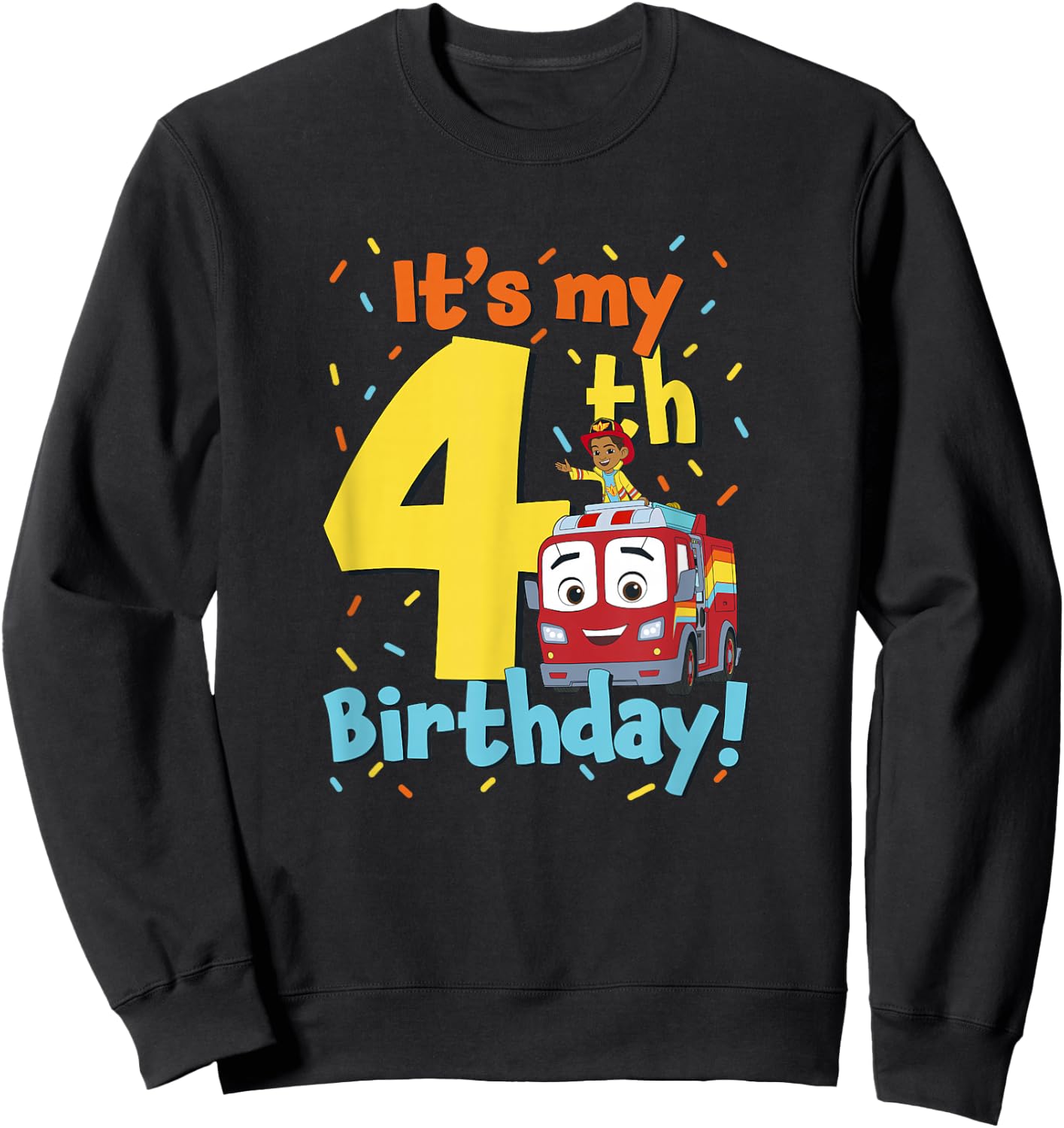 Disney Firebuds It's My 4th Birthday! Flash & Bo Celebration Sweatshirt - Sweatshirt | Black