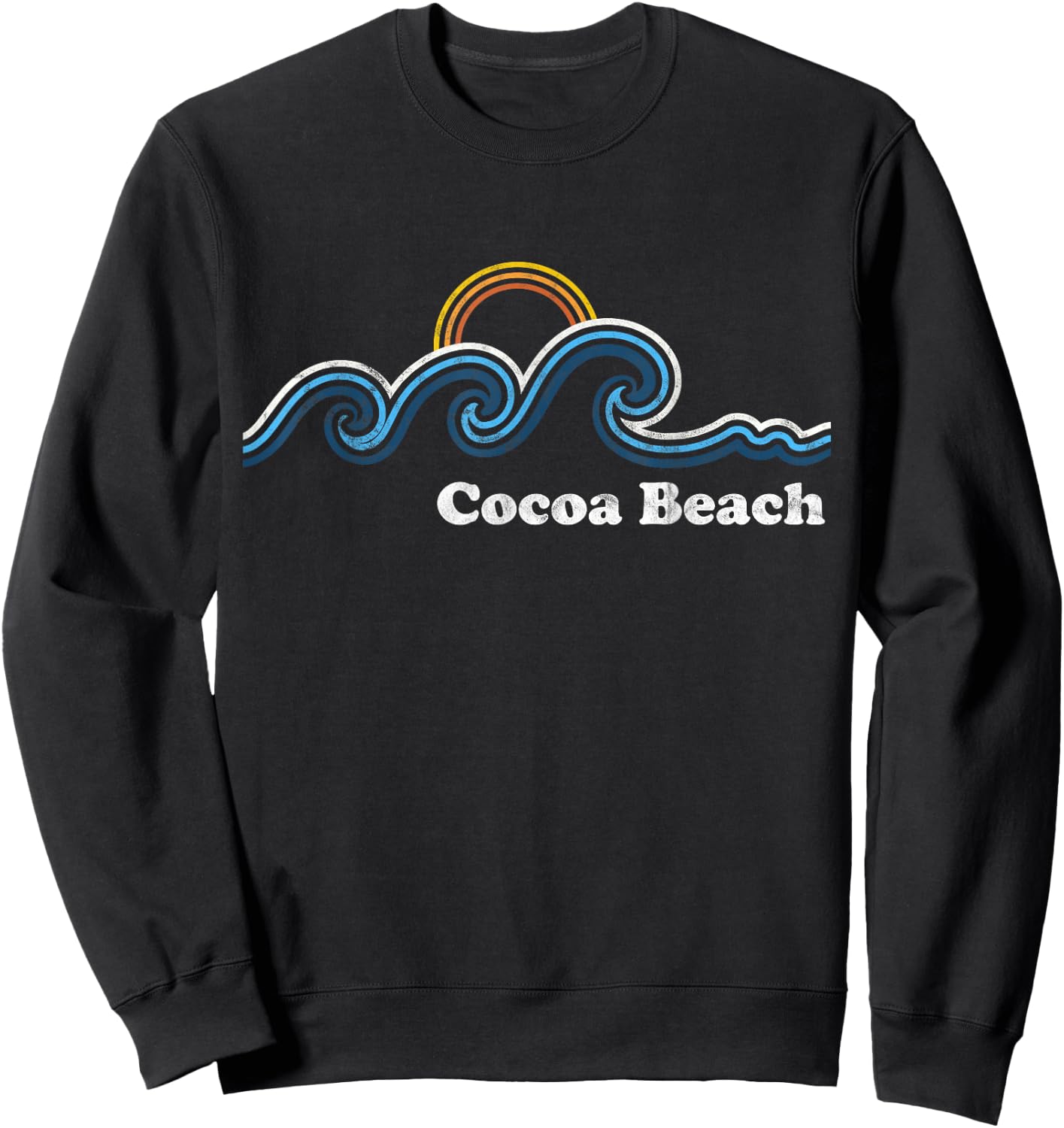 Retro Cocoa Beach Florida FL Vintage Beach Surf Men Women Sweatshirt - Sweatshirt | Black