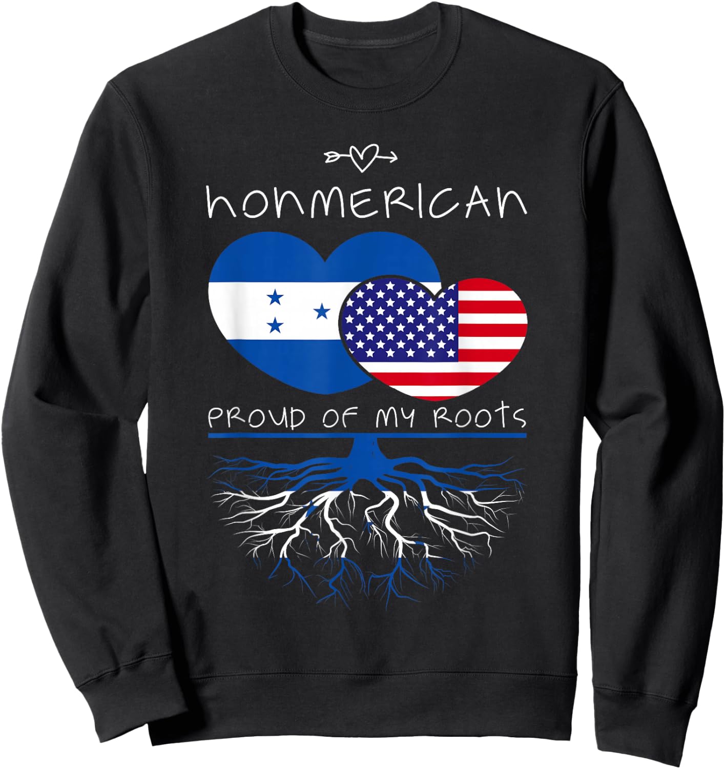 Honduras USA Proud Of Both Countries Honmerican Sweatshirt - Sweatshirt | Black