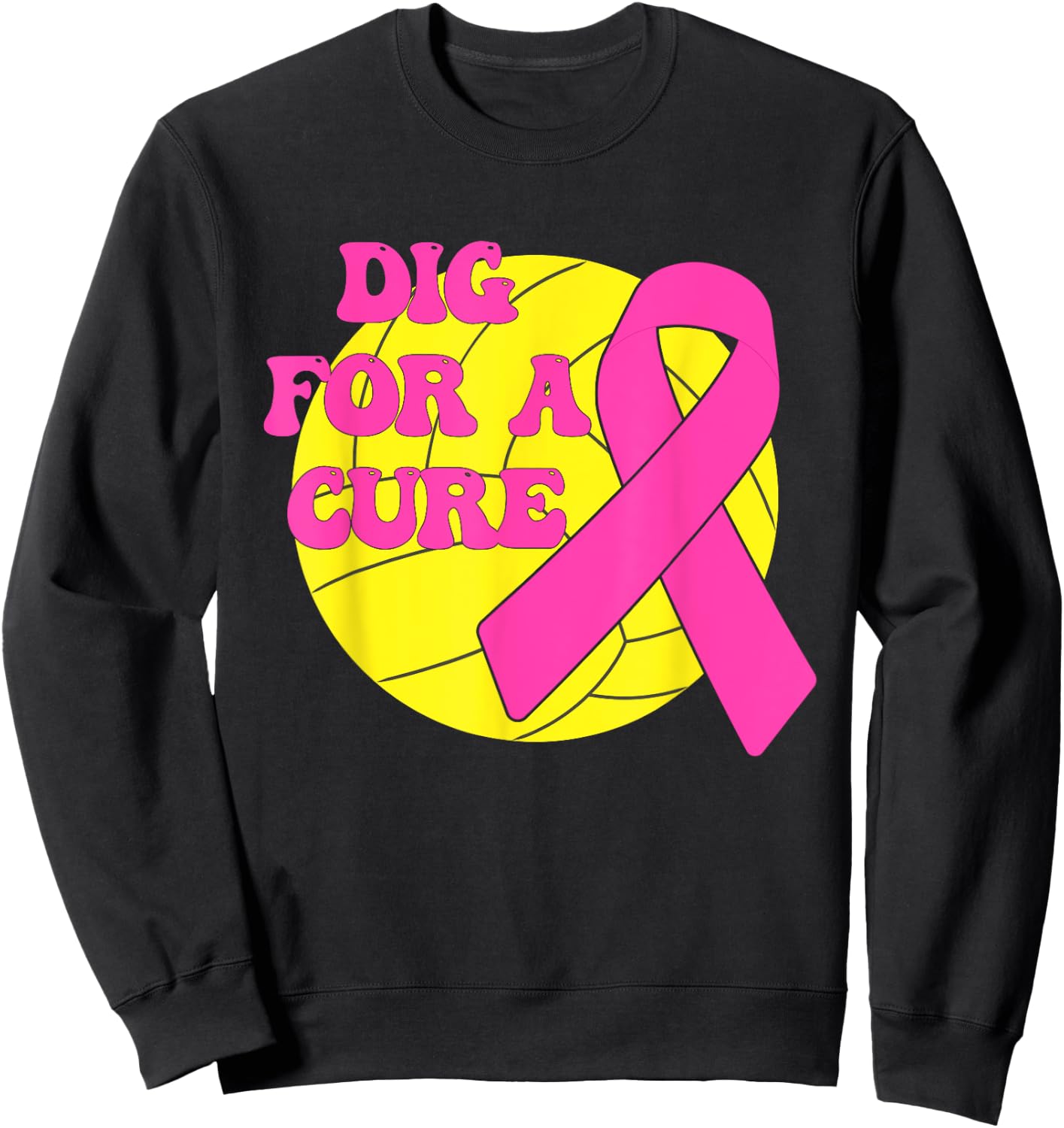 Dig For A Cure Water polo Pink Out Breast Cancer Awareness Sweatshirt - Sweatshirt | Black