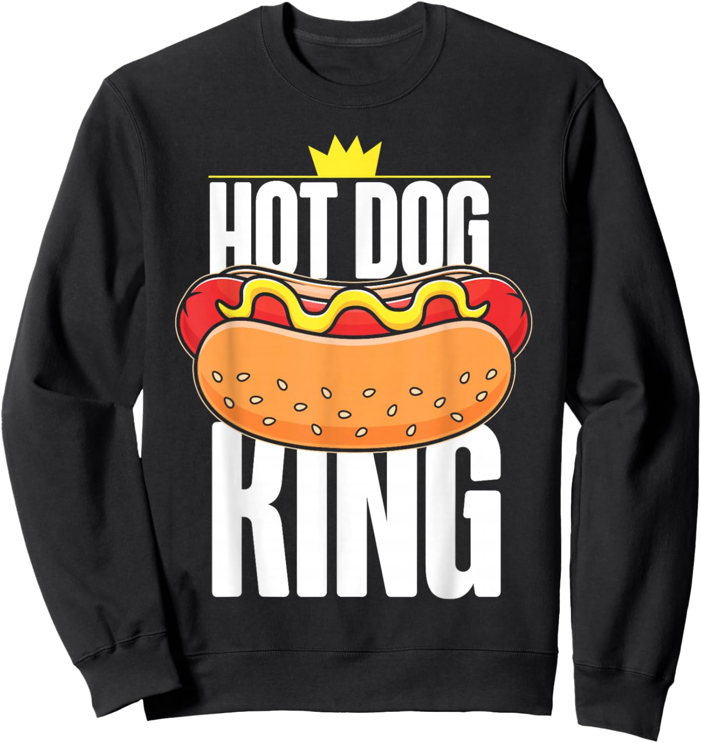 Hot Dog Adult King Hot Dog King Sweatshirt - Sweatshirt | Black