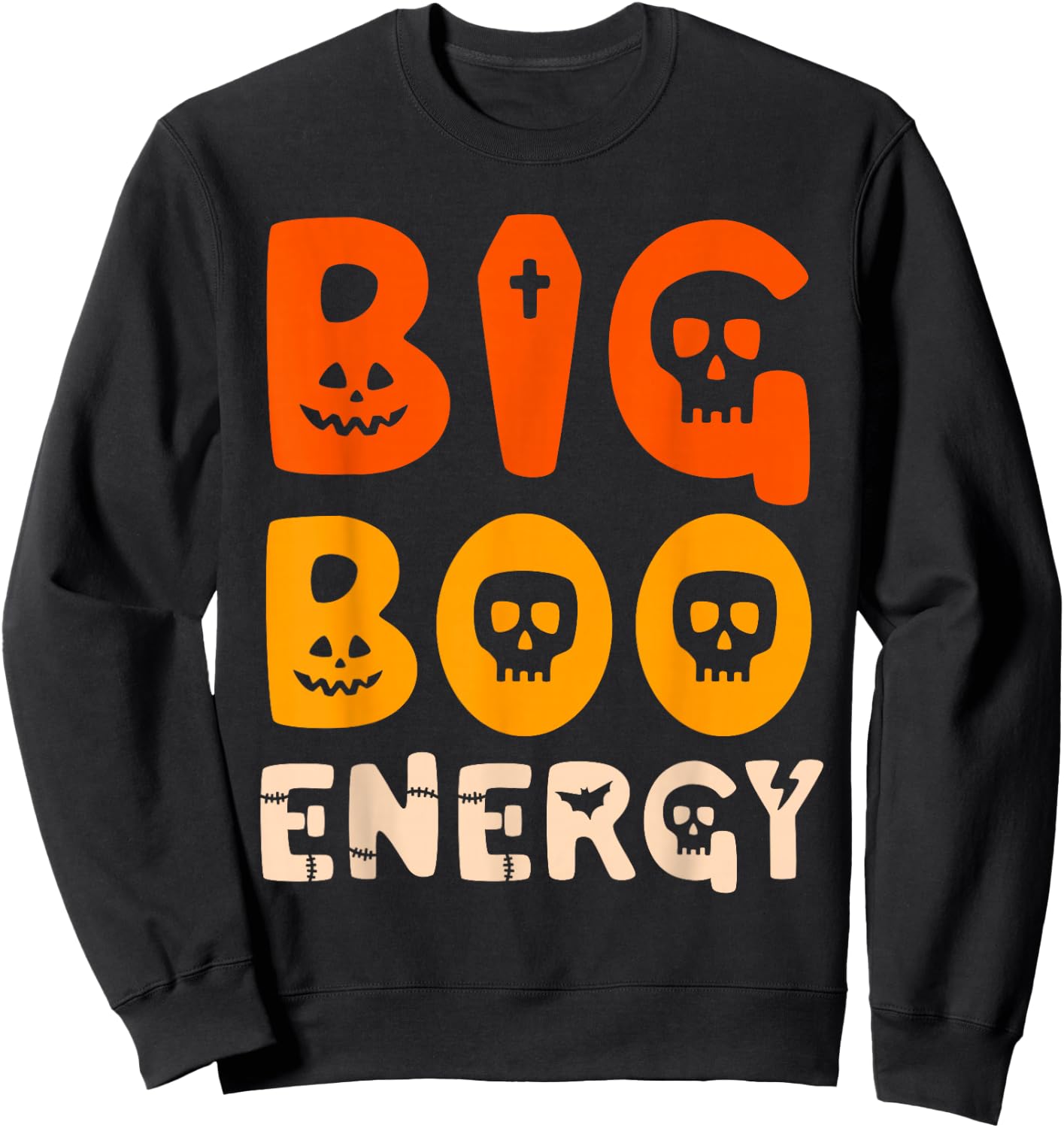 Big Boo Energy Halloween Ghost Shirt Funny Costume Sweatshirt - Sweatshirt | Black