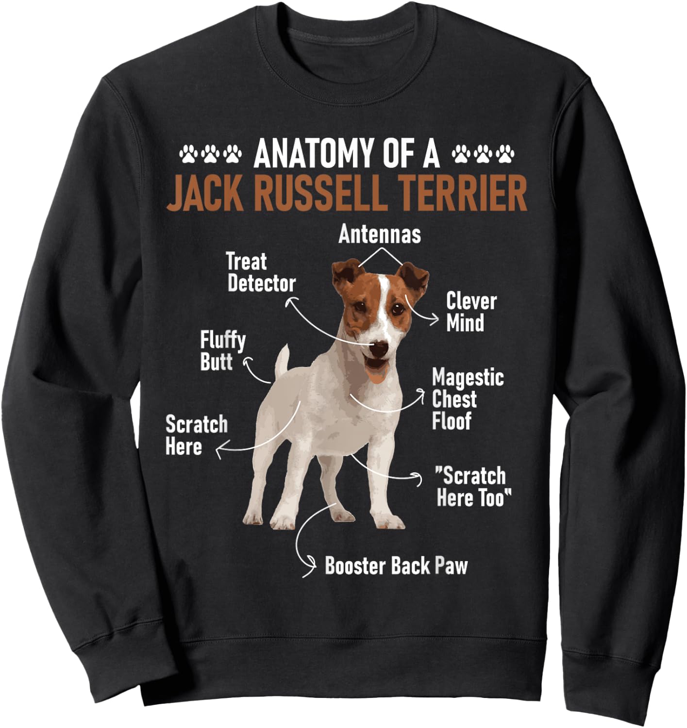 Anatomy Of A Jack Russell Terrier - Dog Owner Animal Lover Women Girls Kids Sweatshirt - Sweatshirt | Black