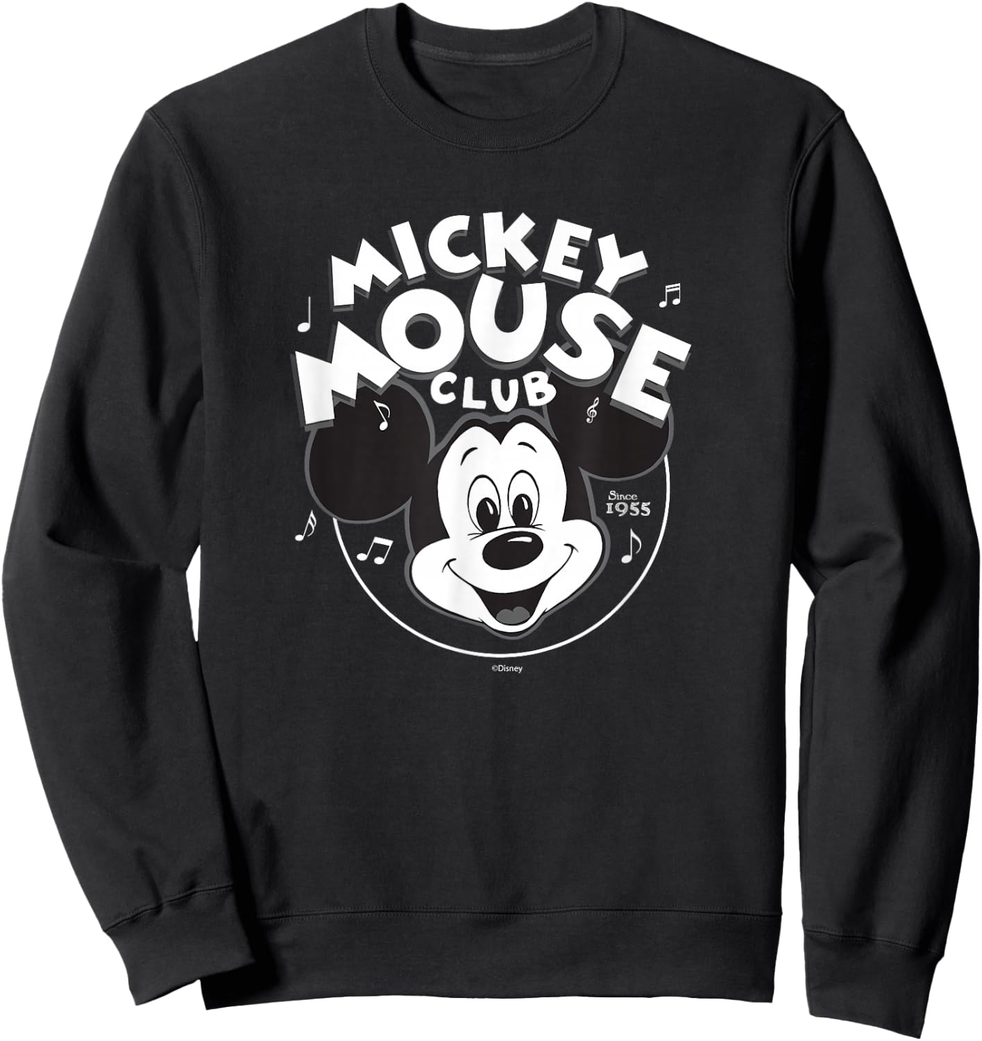 Disney 100 Mickey Mouse Club Logo Black & White Retro D100 Small Sweatshirt - Sweatshirt | Black