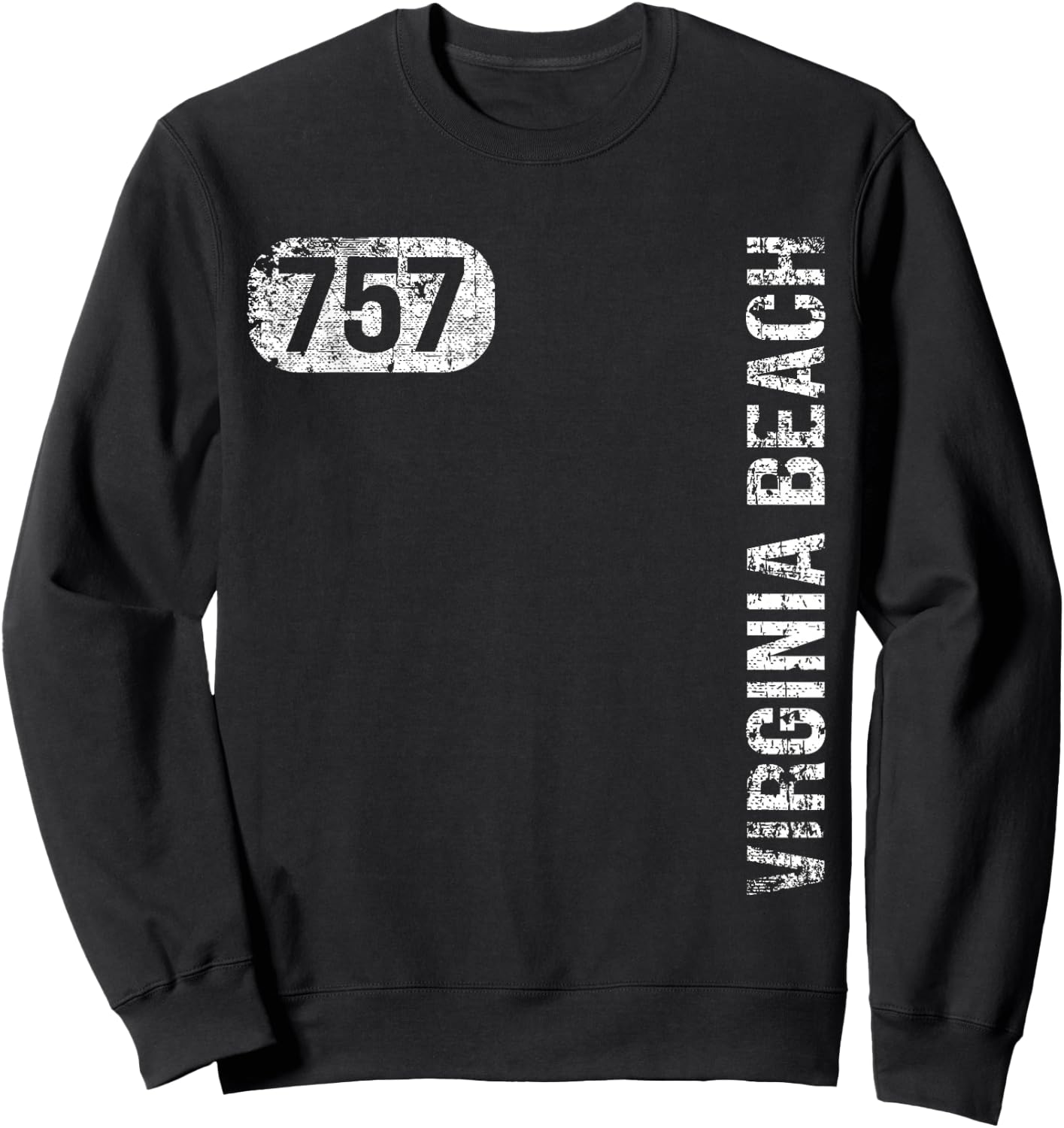 Virginia Beach Virginia 757 Area Code Vintage Retro Sweatshirt - Sweatshirt | Black