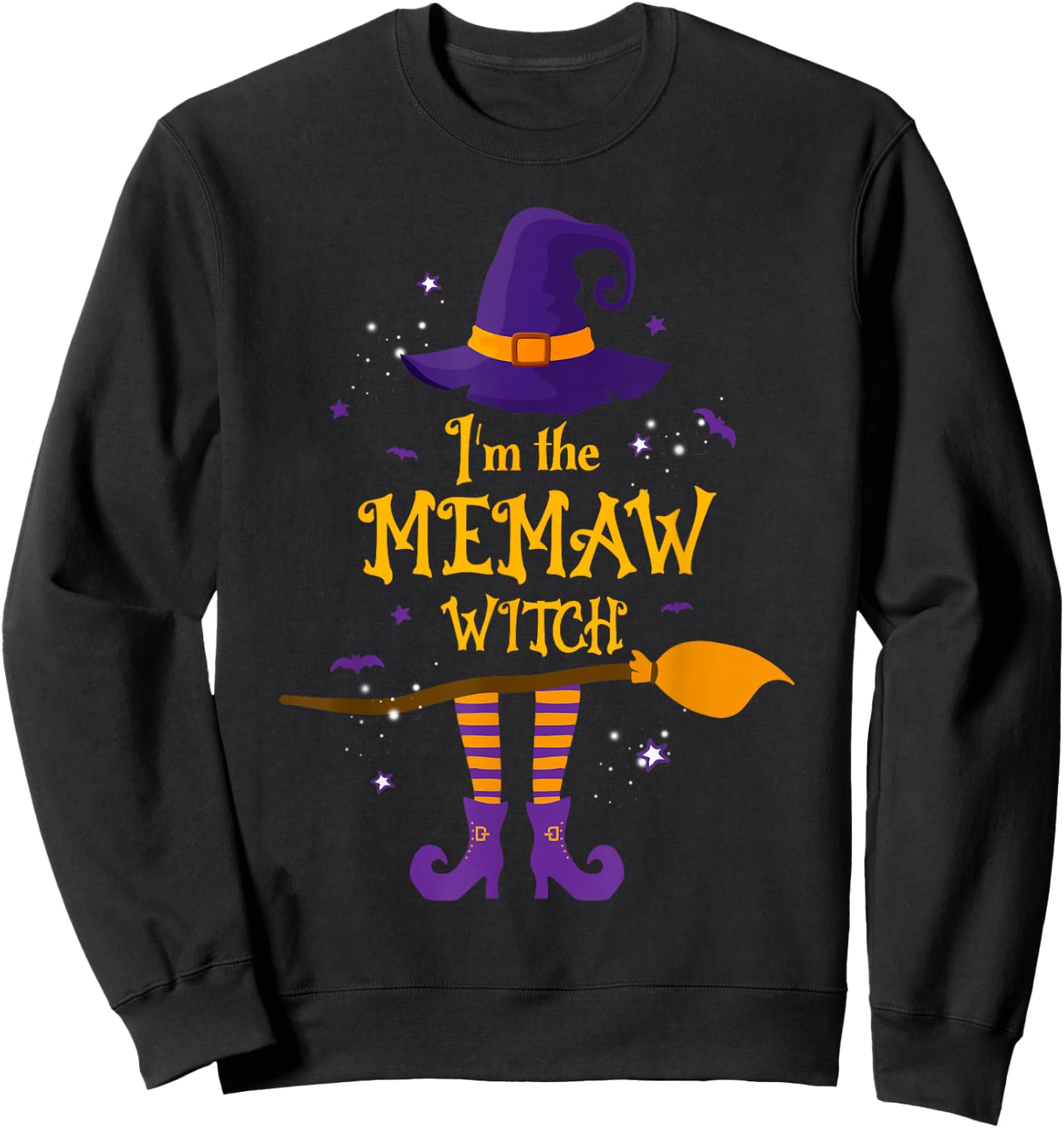 I'm The Memaw Witch Costume Halloween Matching Family Sweatshirt - Sweatshirt | Black