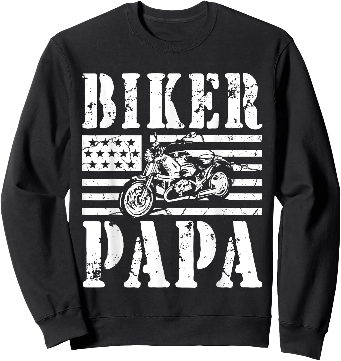 Vintage Papa Biker - Papa Motorcycle Sweatshirt - Sweatshirt | Black