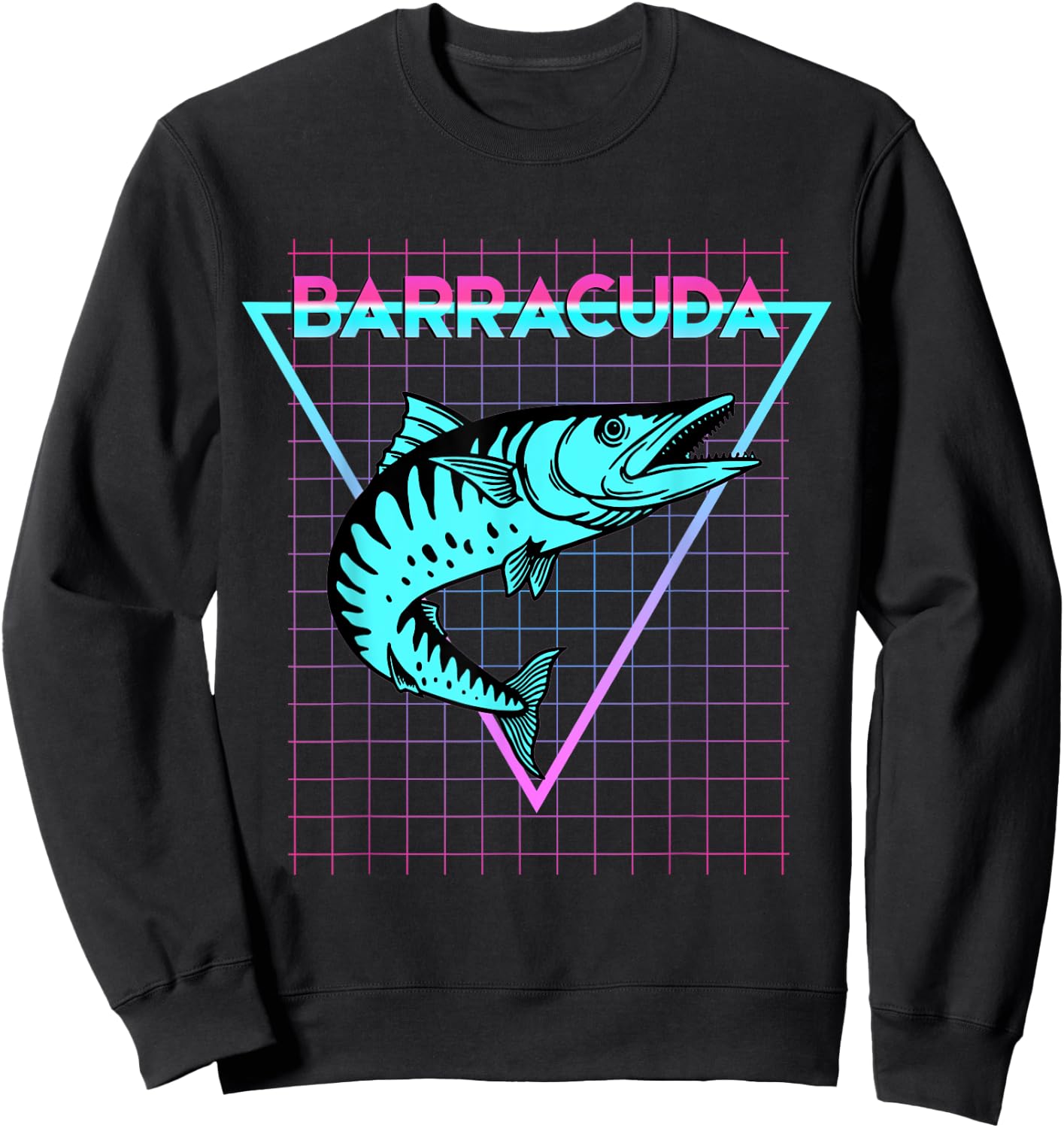 Barracuda Fish Fishing Aesthetic Retro Barracuda Sweatshirt - Sweatshirt | Black