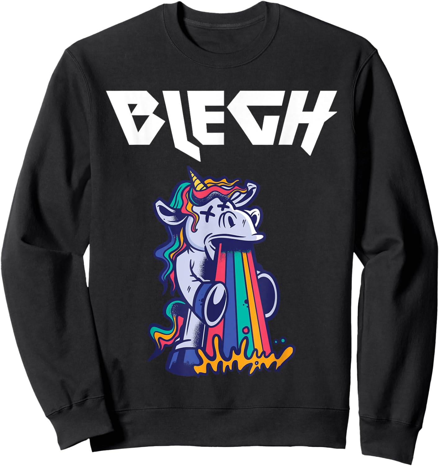 Blegh Heavy Metal Metalcore Unicorn Sweatshirt - Sweatshirt | Black