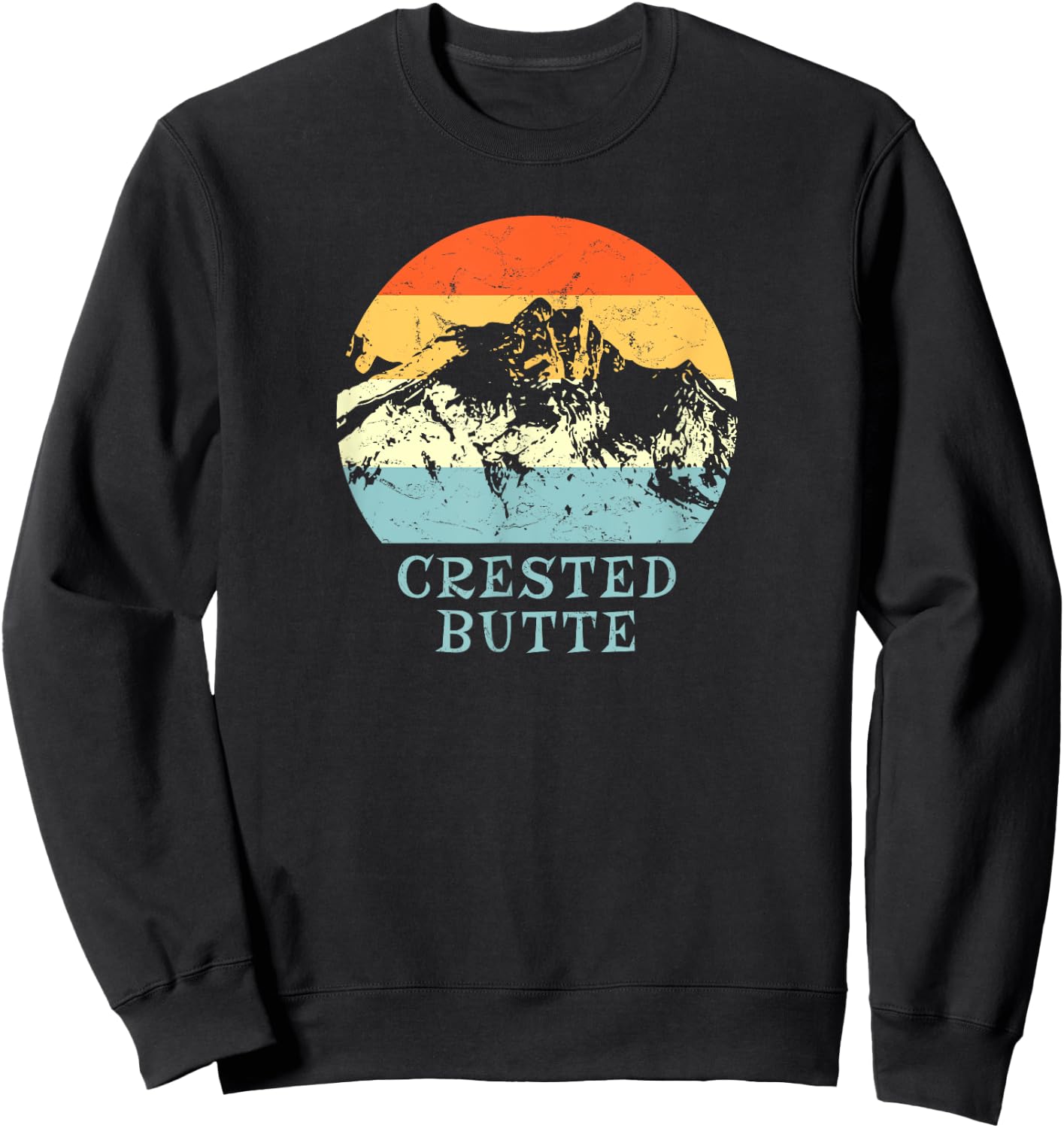 Crested Butte, Colorado Snow Ski & Outdoor Paradise Sweatshirt - Sweatshirt | Black