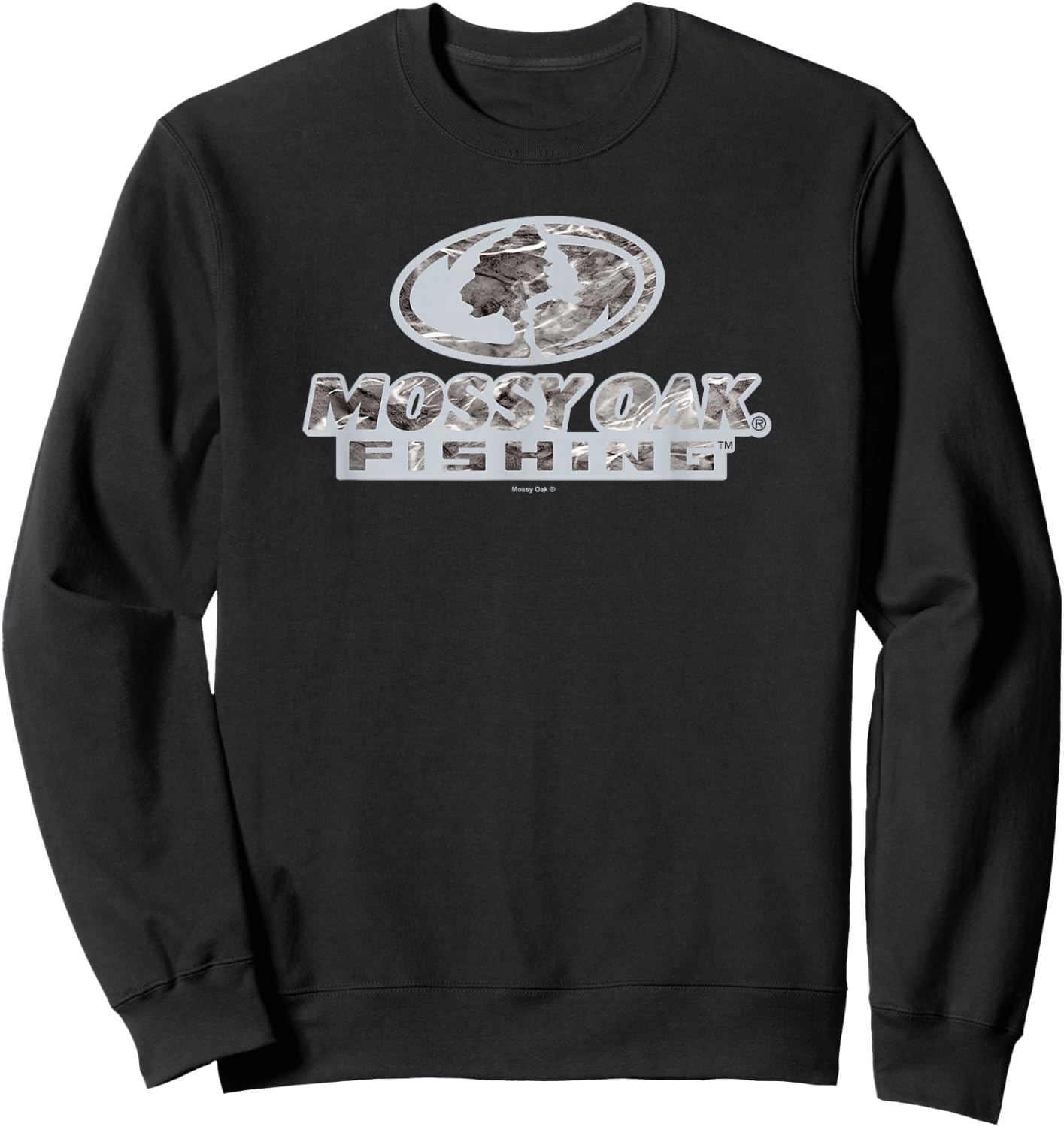 Mossy Oak Fishing Open Water Classic Grey Logo Sweatshirt - Sweatshirt | Black