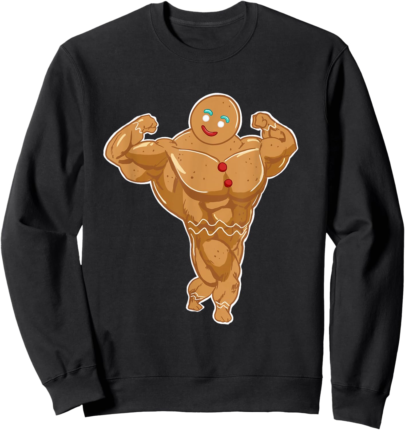 Miftees Christmas Superhero Gingerbread Man Sweatshirt - Sweatshirt | Black