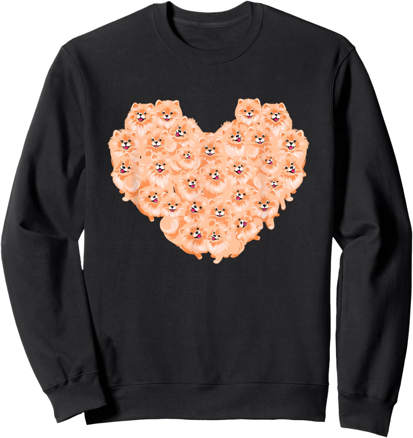 Pomeranian Hearts - Valentine's Day Dog Owner Pet Groomer Sweatshirt - Sweatshirt | Black