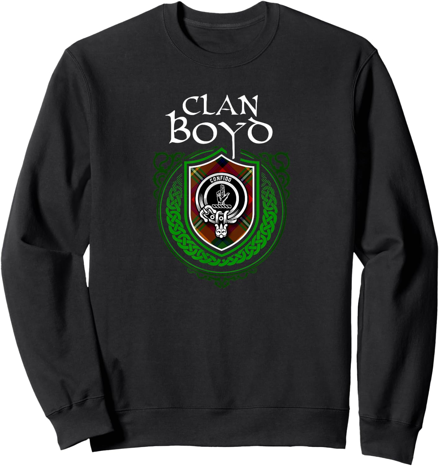 Clan Boyd Surname Scottish Clan Crest Tartan Badge Sweatshirt - Sweatshirt | Black