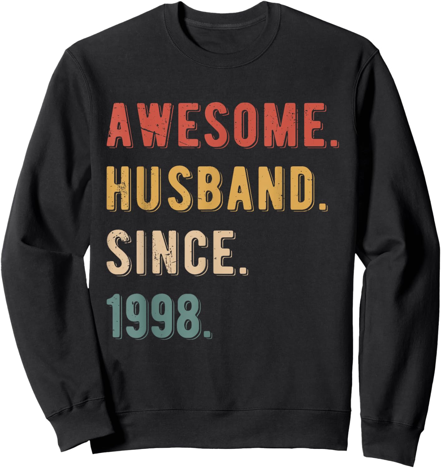 27th Wedding Anniversary Awesome Husband Since 1998 Sweatshirt - Sweatshirt | Black